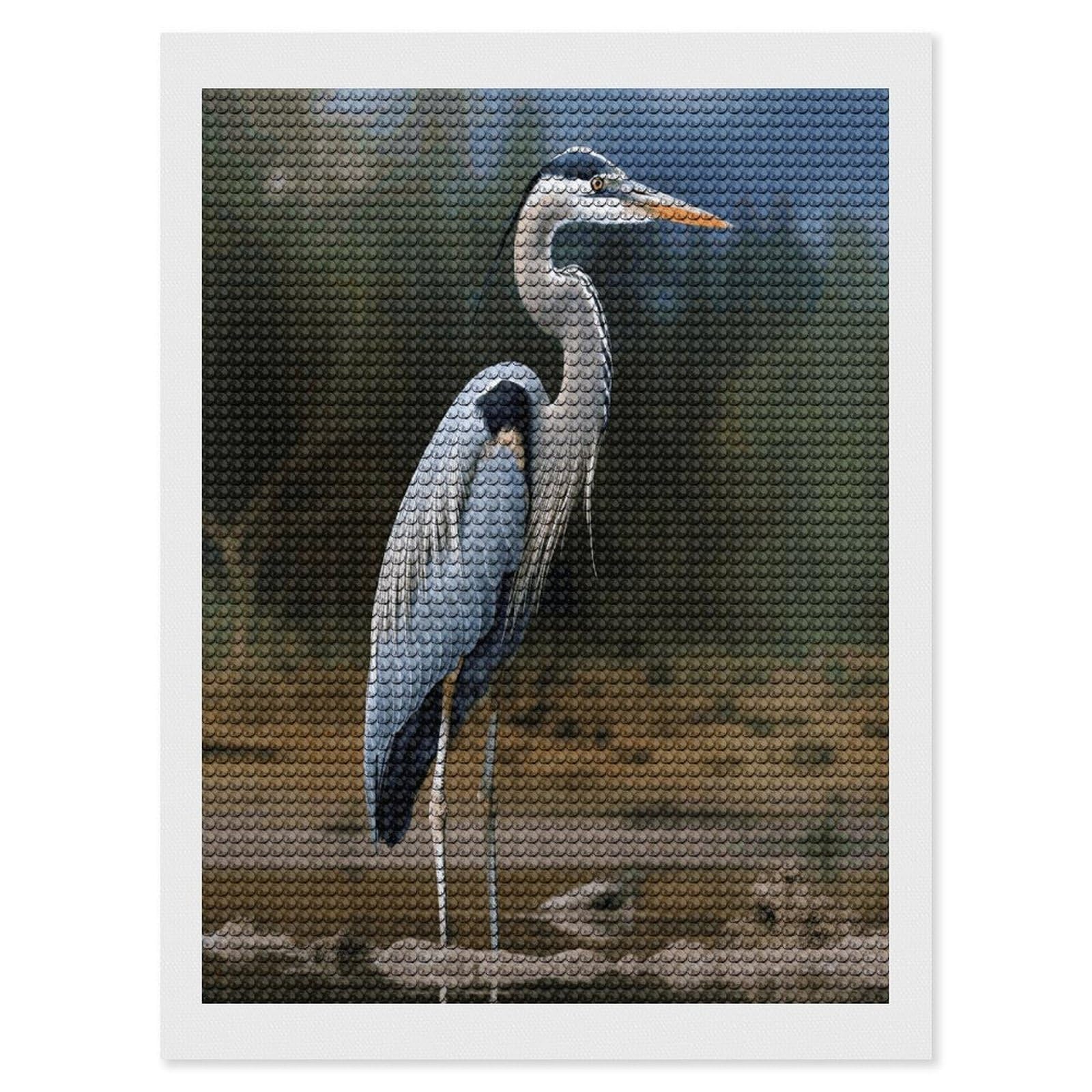 FekiLoot Diamond Art Kits for Adults, DIY 5D Heron Diamond Painting Kits for Beginners, Full Round Drill Diamond Dots Painting Gem Art Crafts for Home Wall Decor & Gift 12"x16"