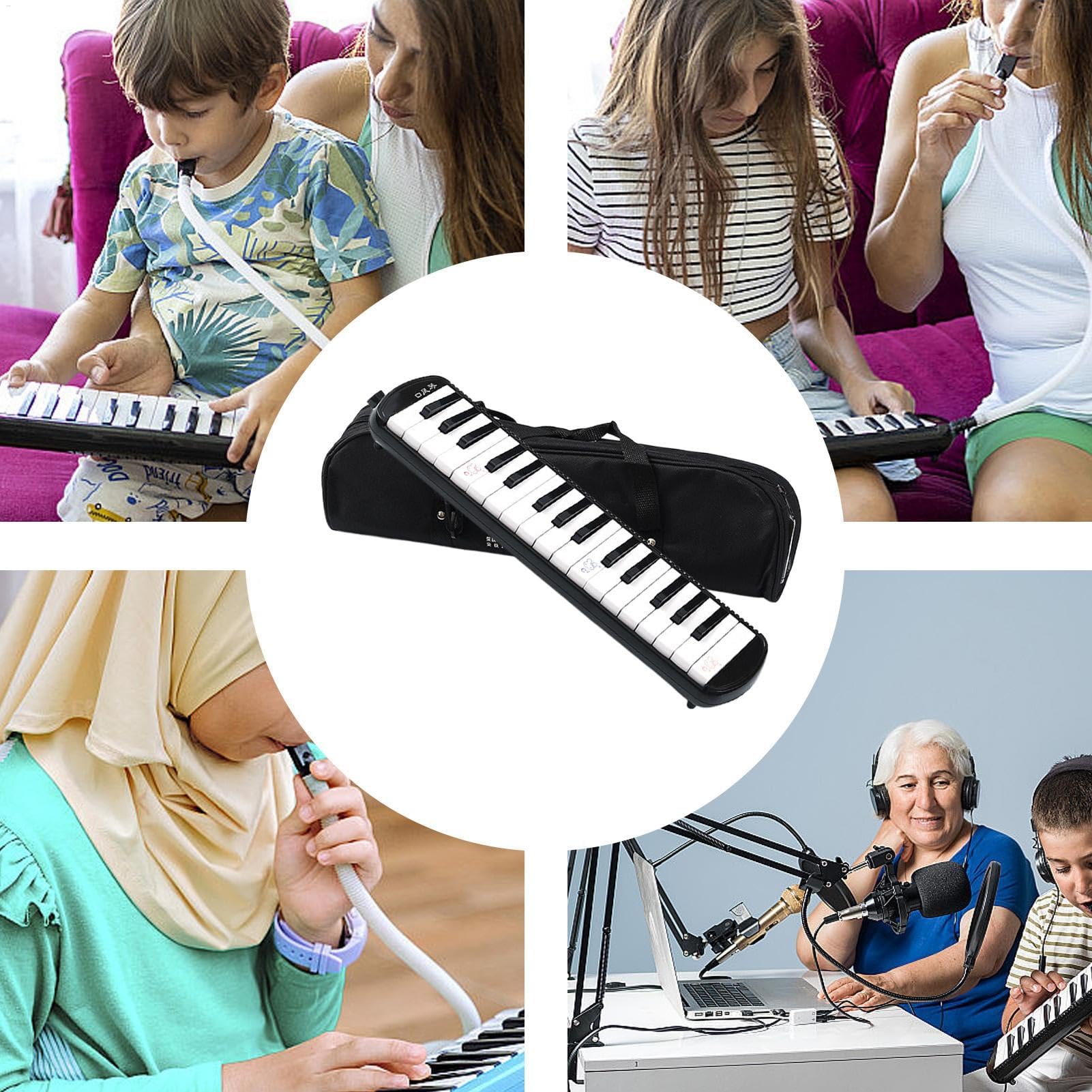 Melodica dla dorosłych, Melodica Instrument Air Keyboard Piano, 32-klawiszowa klawiatura Harmonium Instrument z torbą do przenoszenia, dla początkujących i profesjonalistów