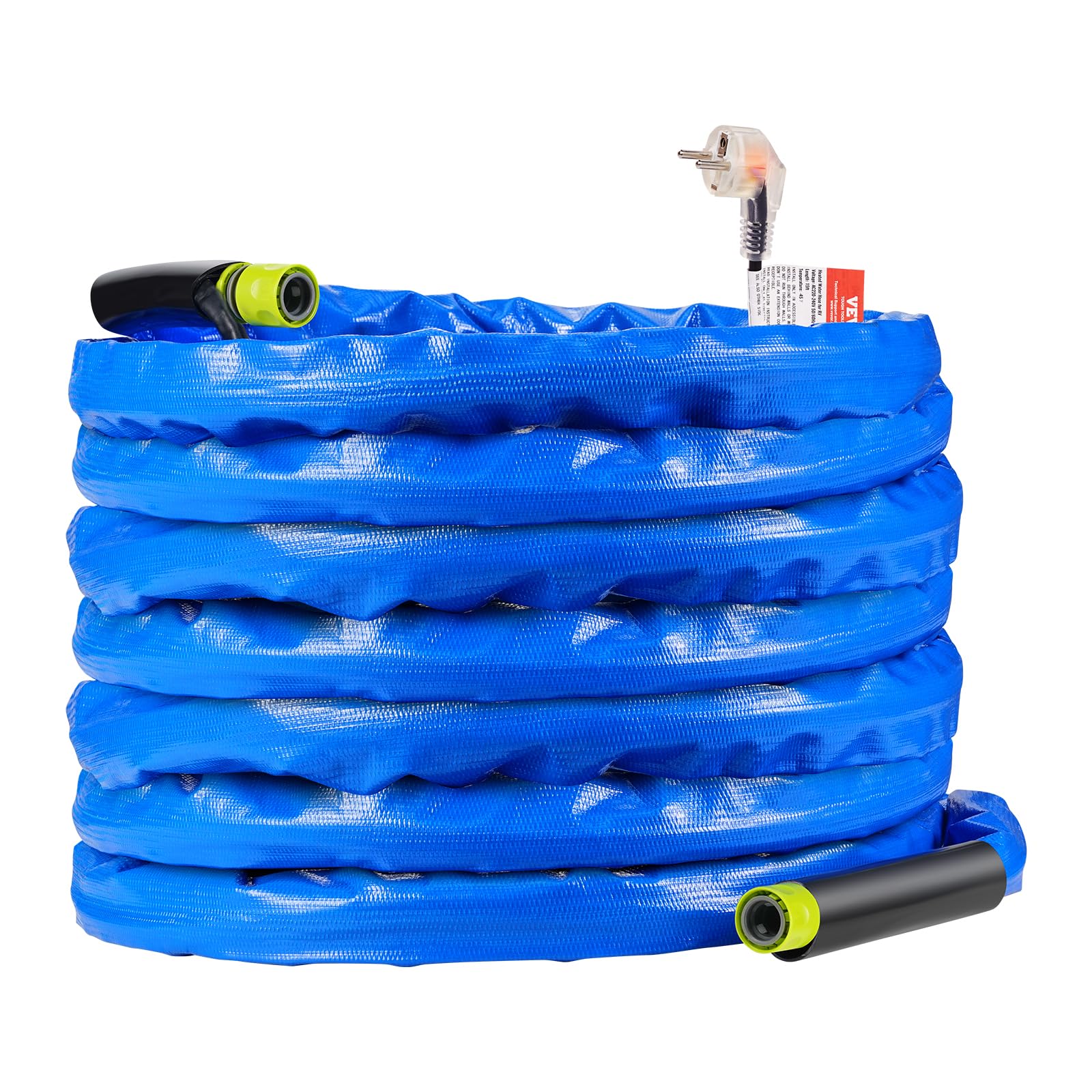 VEVOR Tuyau d'Eau Chauffant pour Camping-car 15,2 m, Tuyau d'Eau Potable Antigel jusqu'à -42,7 ℃, avec Couvercle Ondulé, Autorégulation Automatique, Diamètre Intérieur de 16 mm, sans Plomb ni BPA