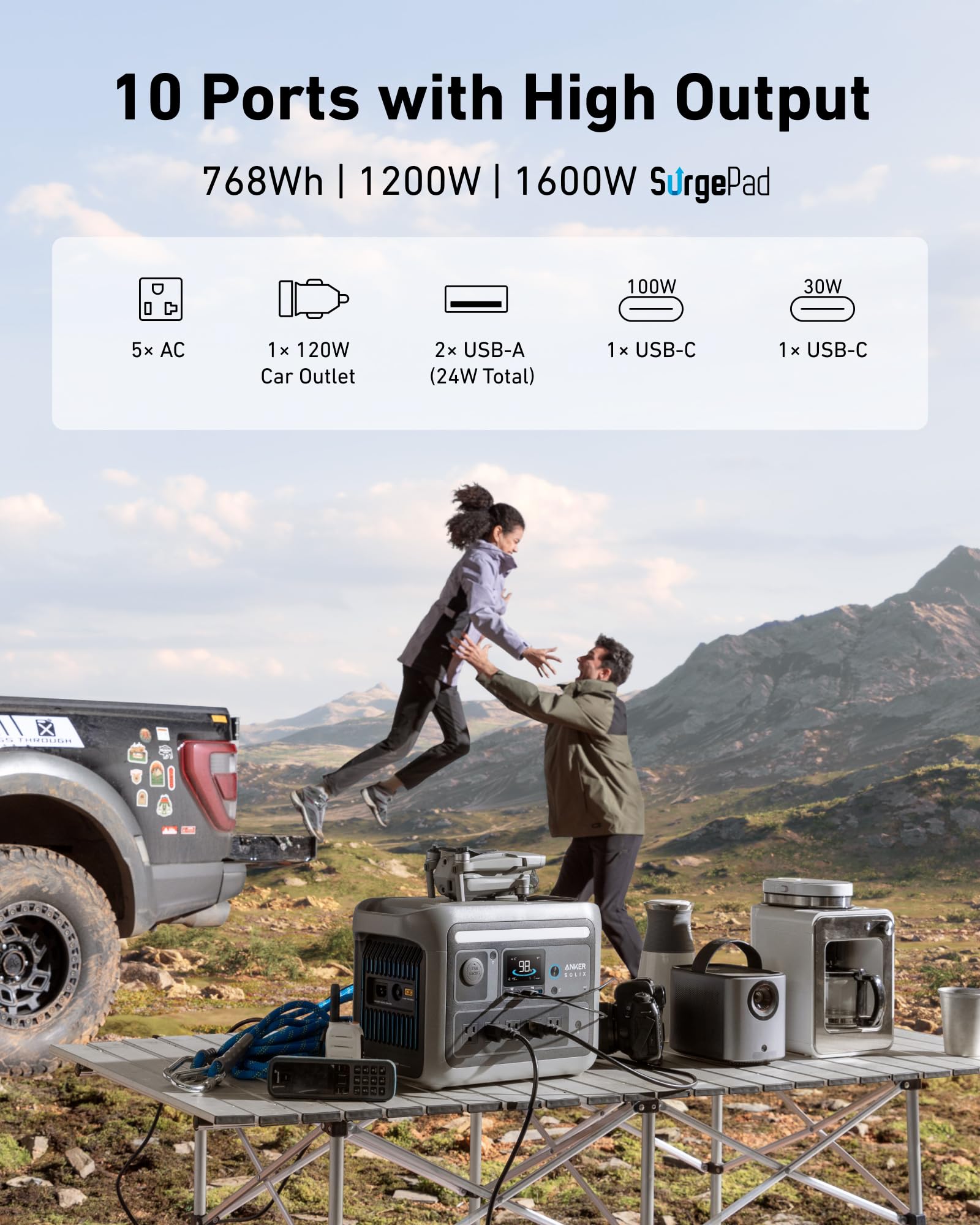 Amazon.com : Anker SOLIX C800 Portable Power Station with 200W 