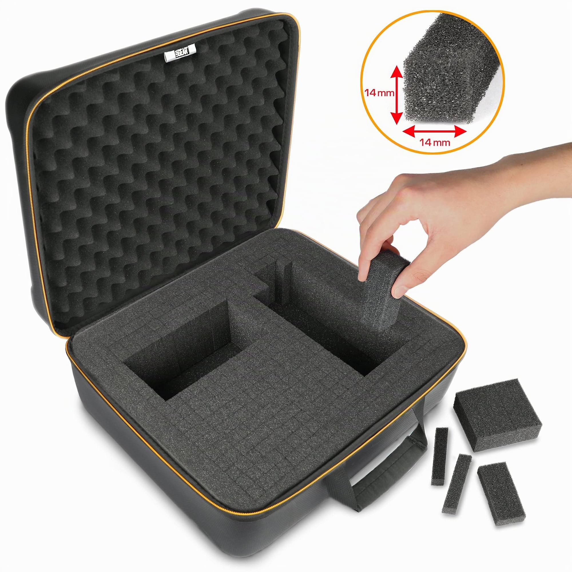 USA Gear Estuche para Auriculares VR - Estuche de Viaje de Realidad Virtual con Interior de Espuma Personalizable - Compatible con Auriculares para Juegos VR, Controladores y Más