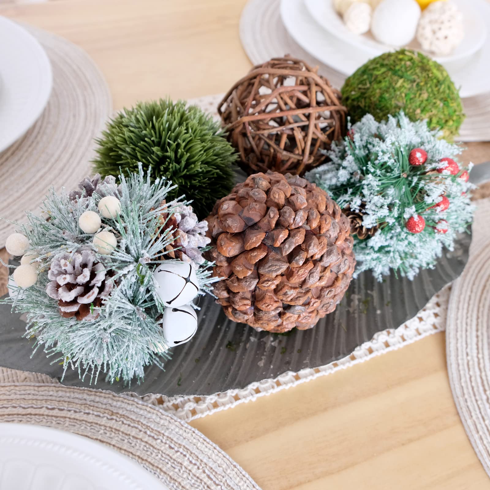 7 Boules Décoratives Texturées Pour Bols, Boules De Remplissage De