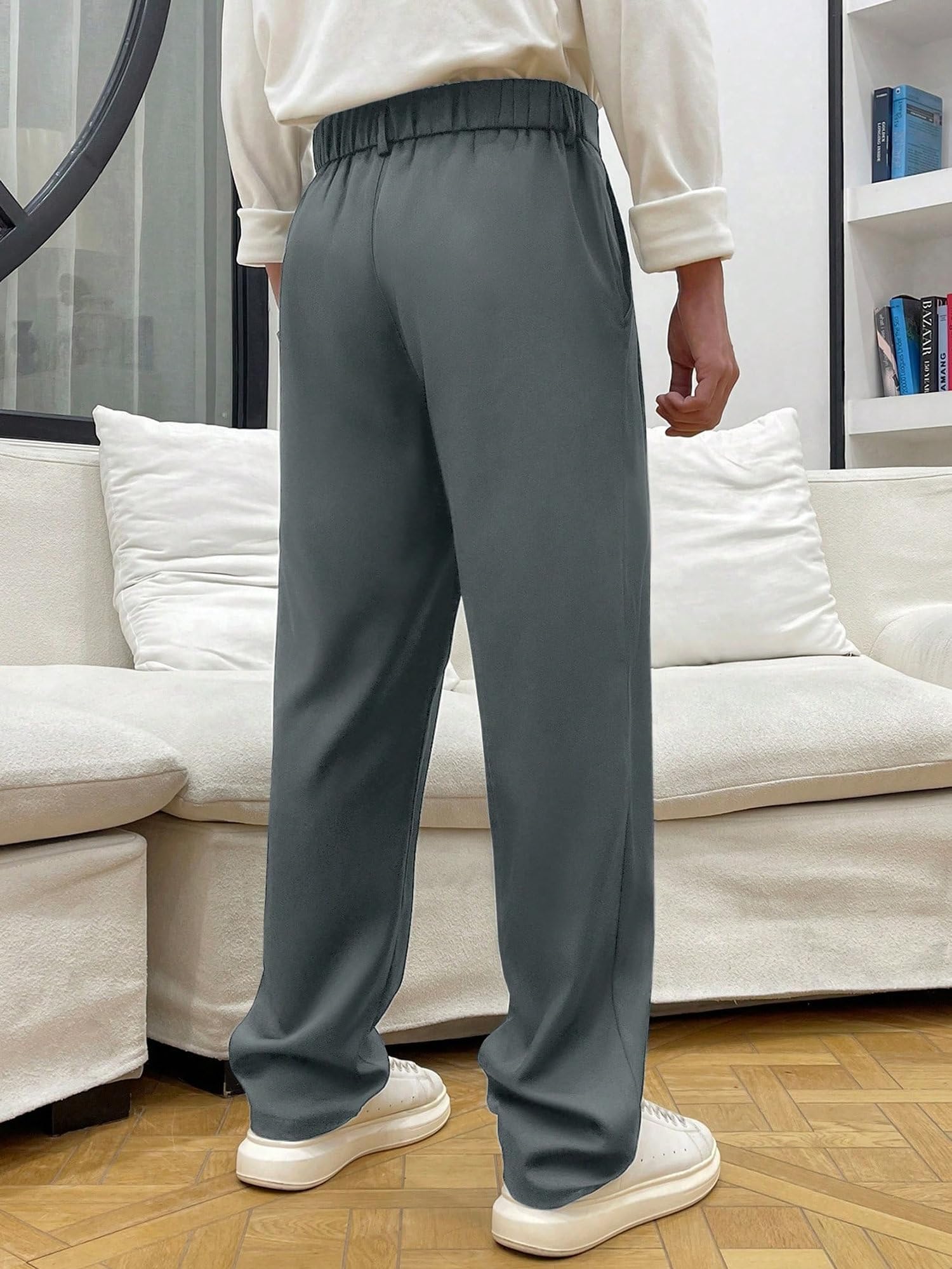 Lymio Pantaloni da uomo | Regular Fit Casual Pantaloni (T 35-37)
