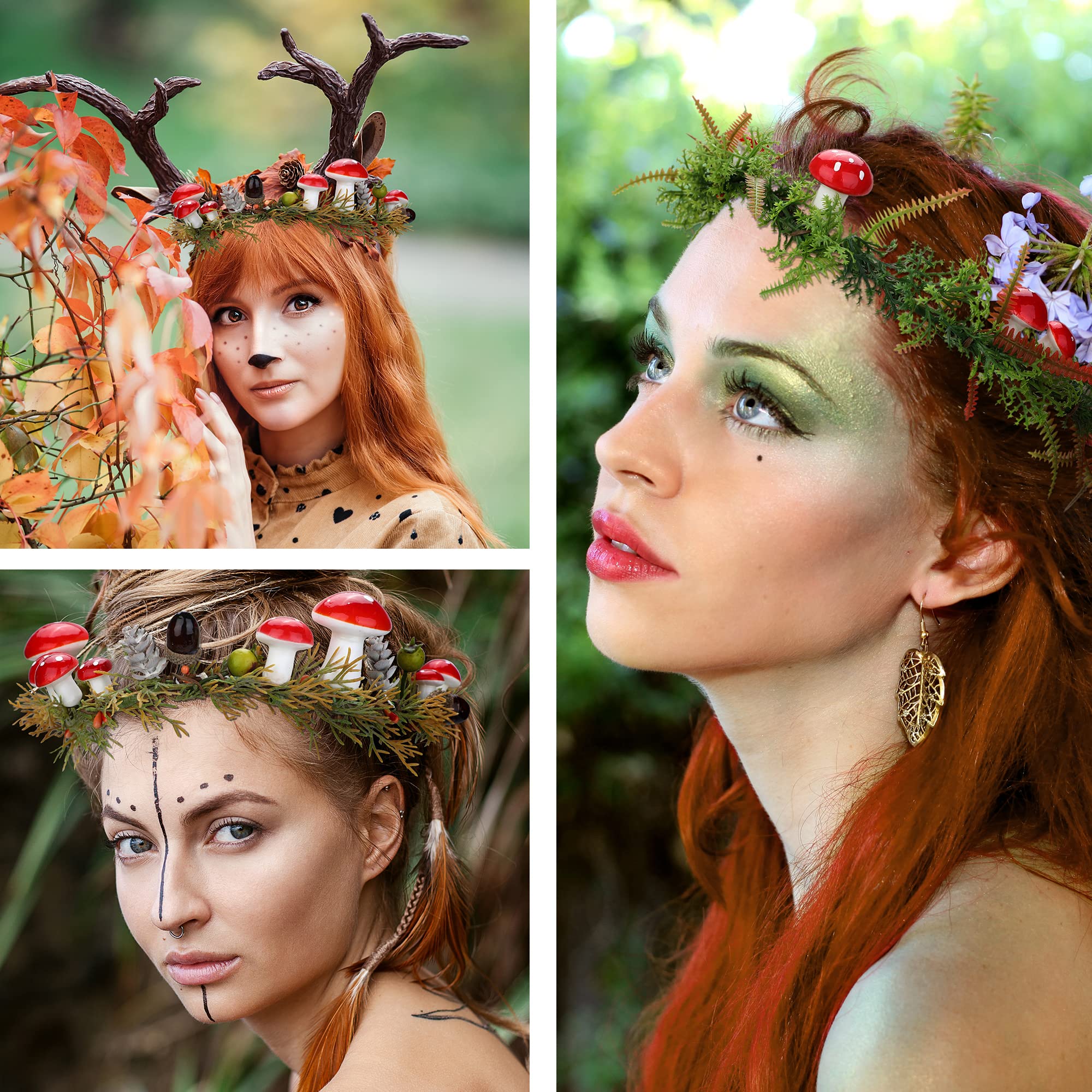 PartyforU Corona con aureola da dea per Halloween, copricapo con farfalla per feste rinascimentali, cosplay, servizi fotografici