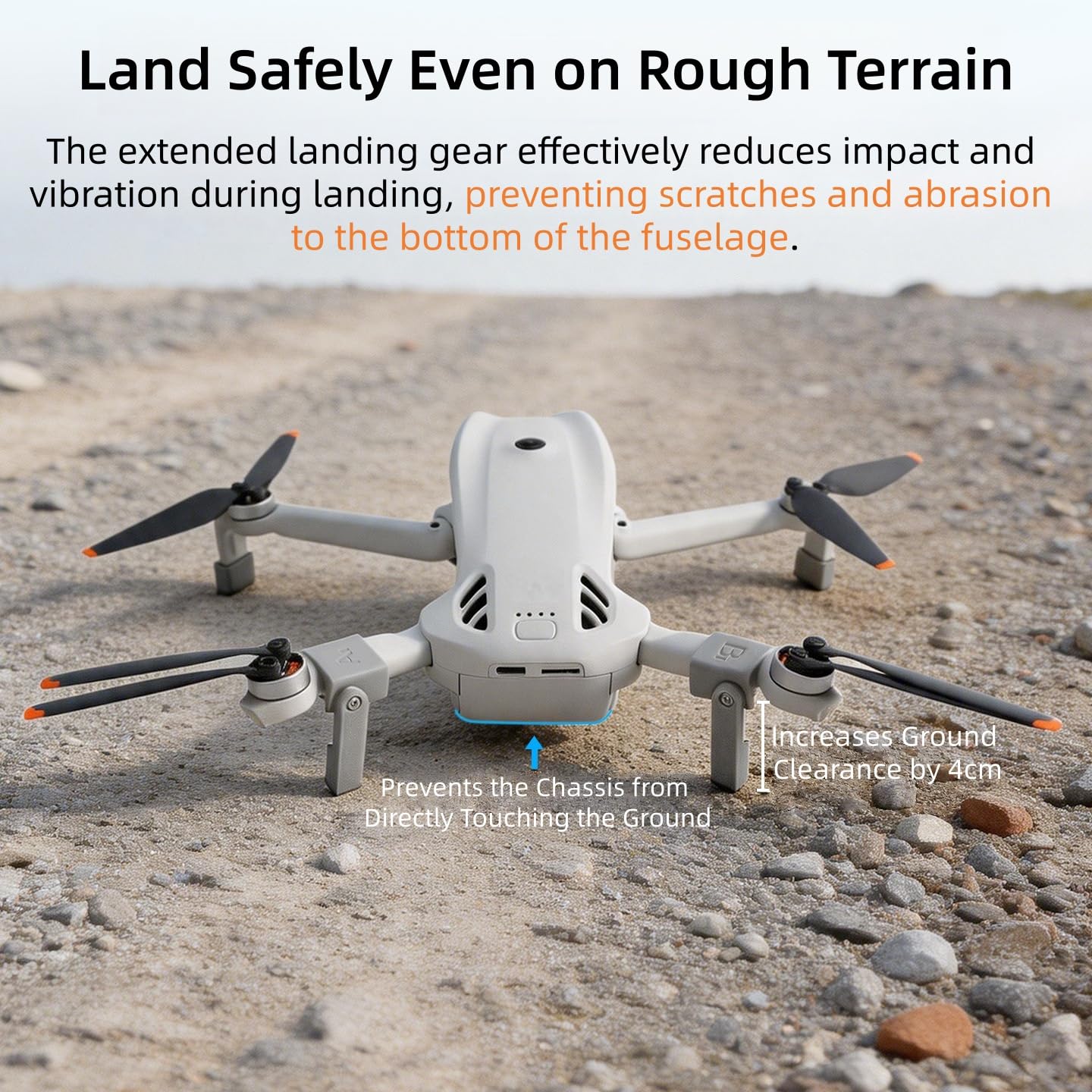 Train d'atterrissage compatible avec drone DJI LITO 1/X1, pieds extensibles de hauteur pliables, pieds de protection résistants aux rayures (trépied arrière)