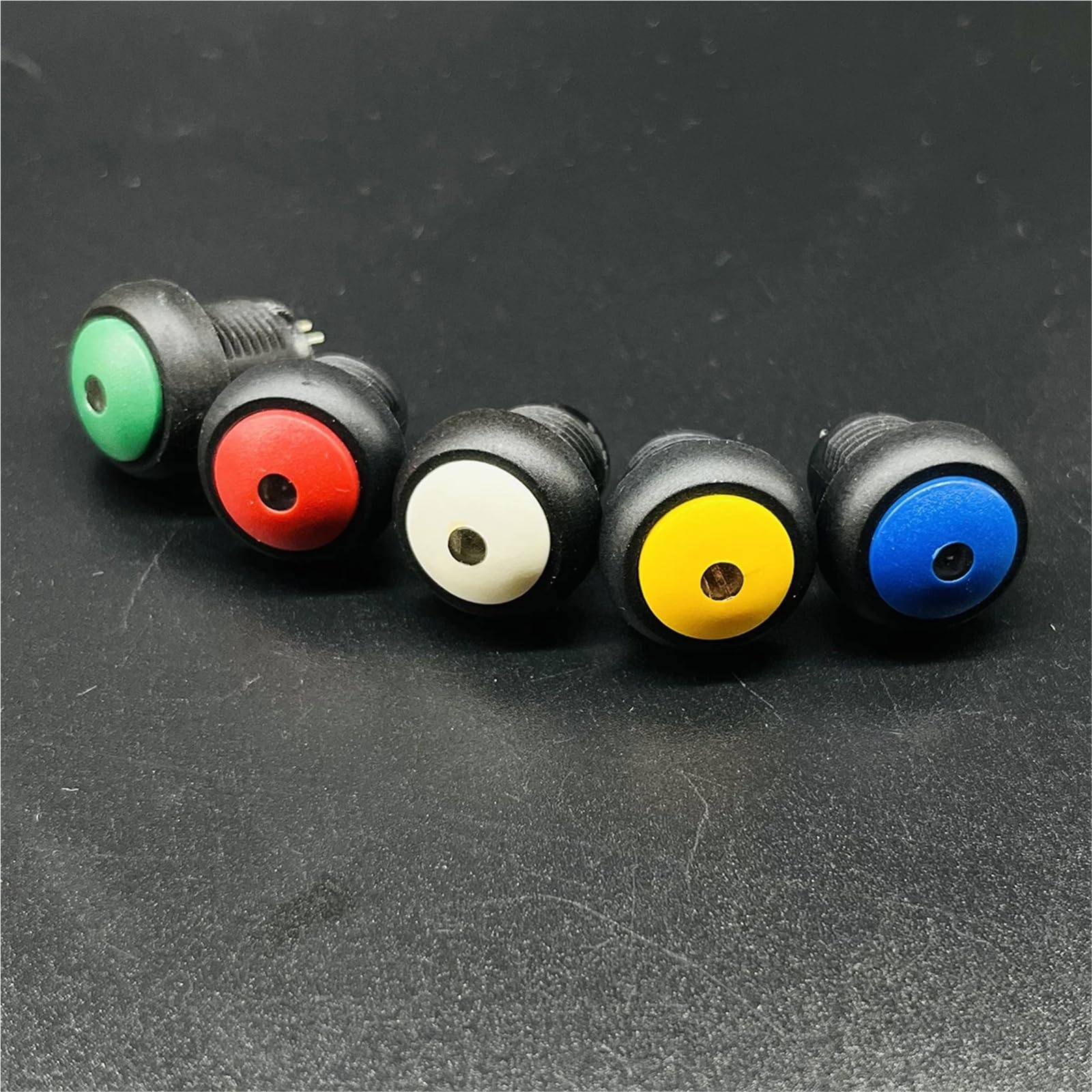 Interruttore luminoso illuminato a breve termine, autobloccante in plastica, 12 mm, 1 pezzo (A,Latching,LED voltage 24 V)