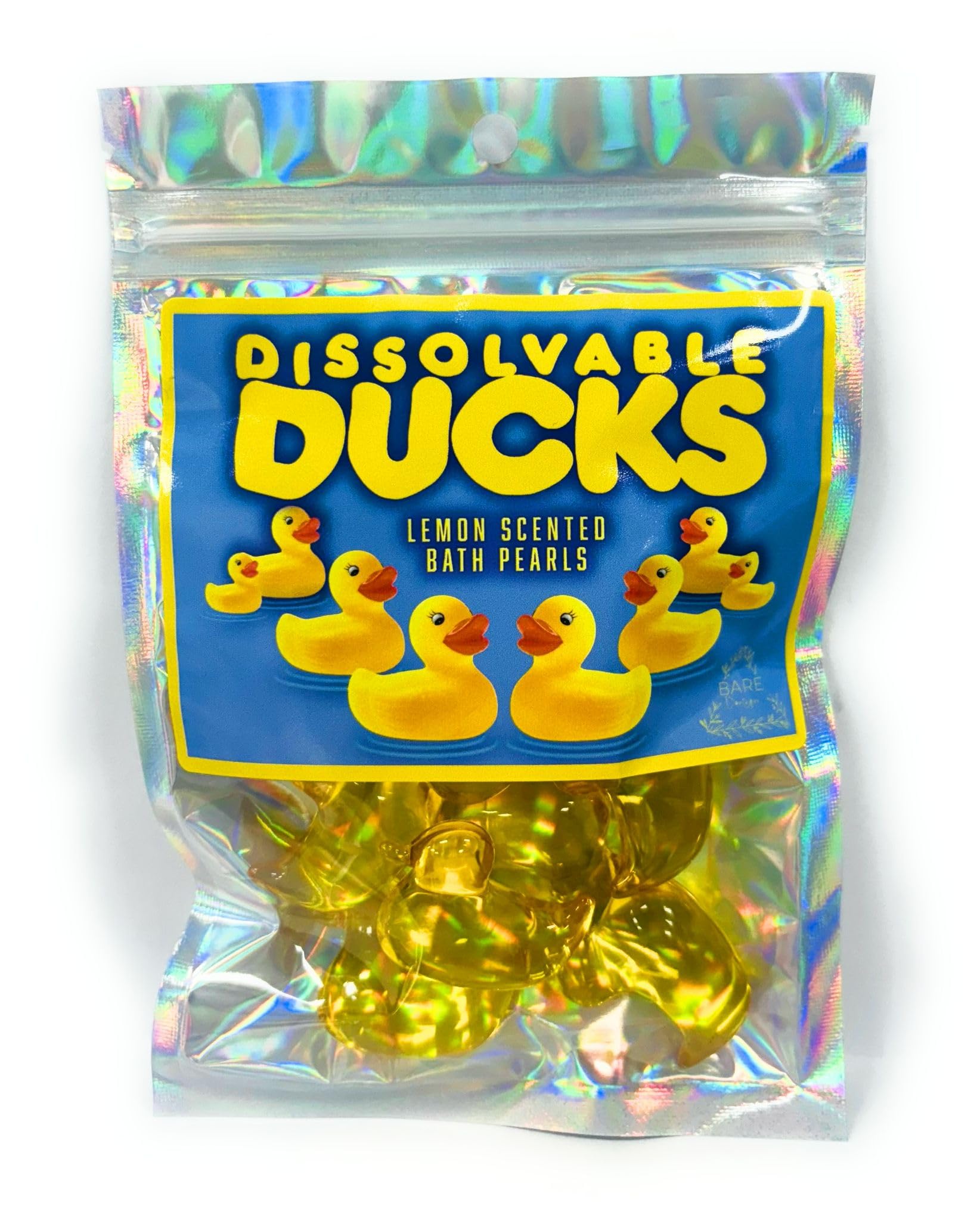 Dissolvable Ducks. 10 Lemon Scented, Duck Shaped Bath Oil Beads. Retro Bath Pearls. Retro Gift, Gift for Mom. 90s Throwback Gift. Duck Gifts. Bath Stocking Stuffer.