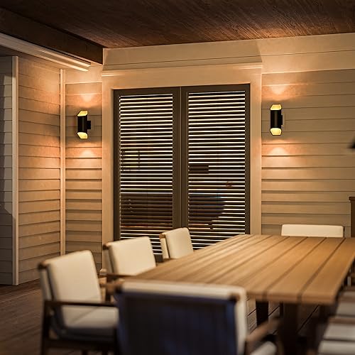 Miniatura 6 de Kenroy Home 93533BL Quinn - Linterna LED con 2 luces con acabado negro, estilo moderno, 13 pulgadas de alto, 4.75 pulgadas de ancho, 7.25 pulgadas