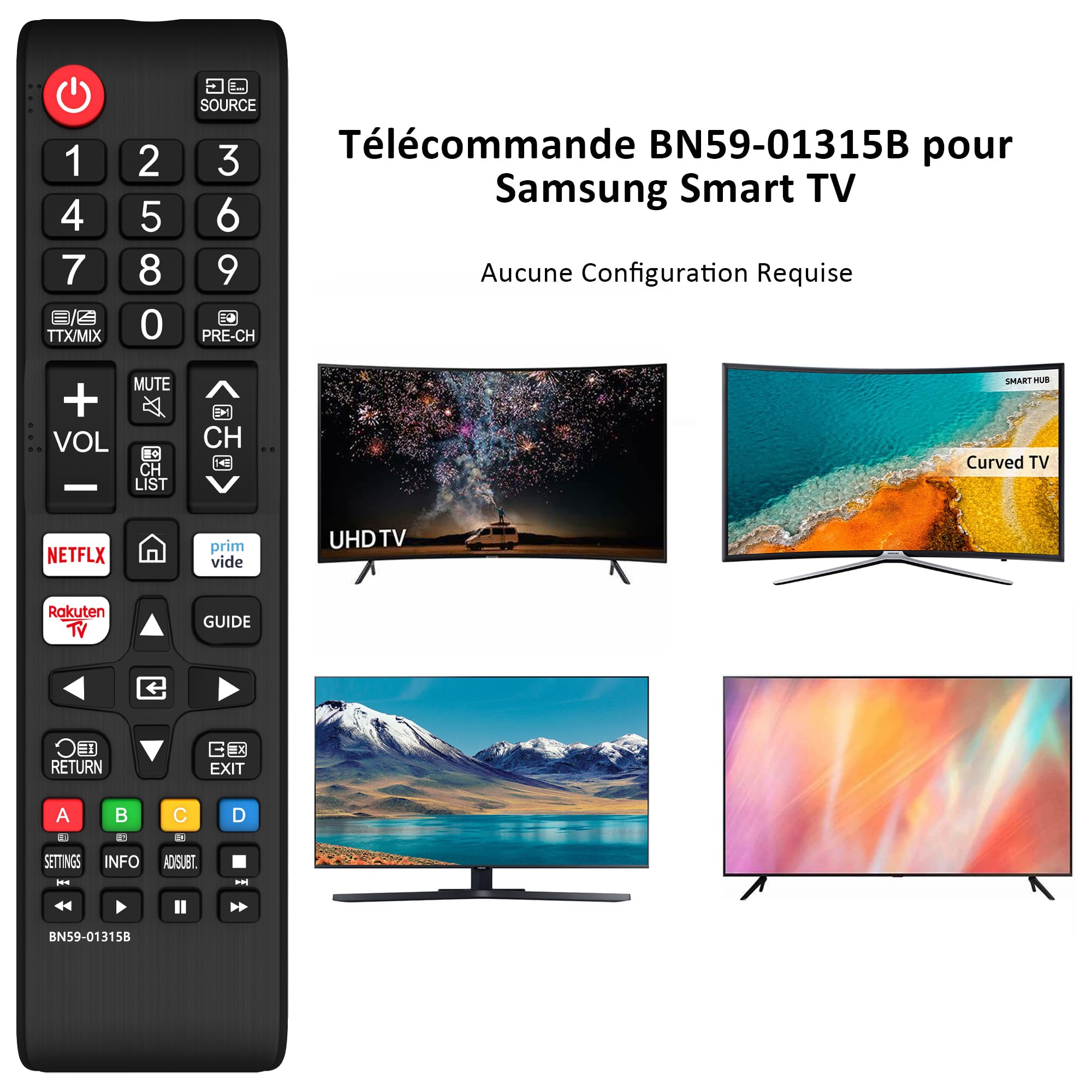 Télécommande Samsung BN59-01315B pour Smart TV