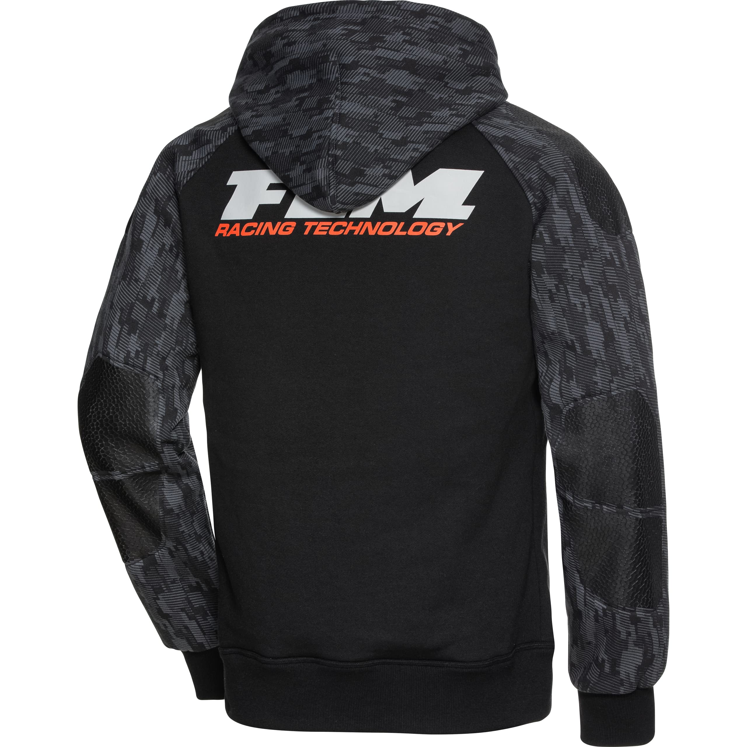 FLM Drift Sport Hoodie mit Protektoren - Schutzklasse A - Luftdurchlässig - Cordura Verstärkung - Schwarz