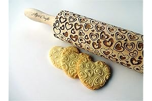 Personalized Rolling Pin: Heart Embossing for Embossed Cookies