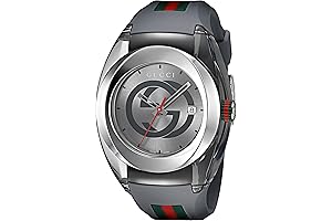 GUCCI Men's Quartz Stainless Steel and Rubber Casual Grey Watch (Model: YA137109)