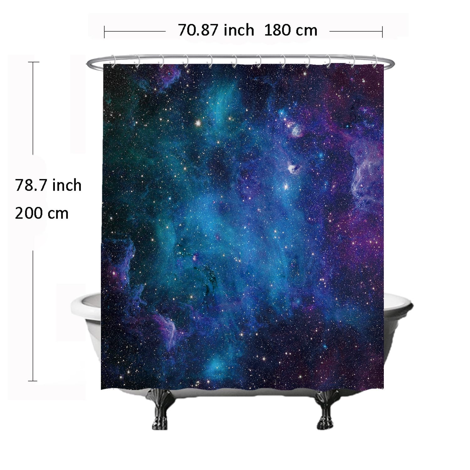 Galaxie Duschvorhang Weltraum Design – 120x180 Cm Wasserdicht & Maschinenwaschbar | Polyester Mit Metallösen