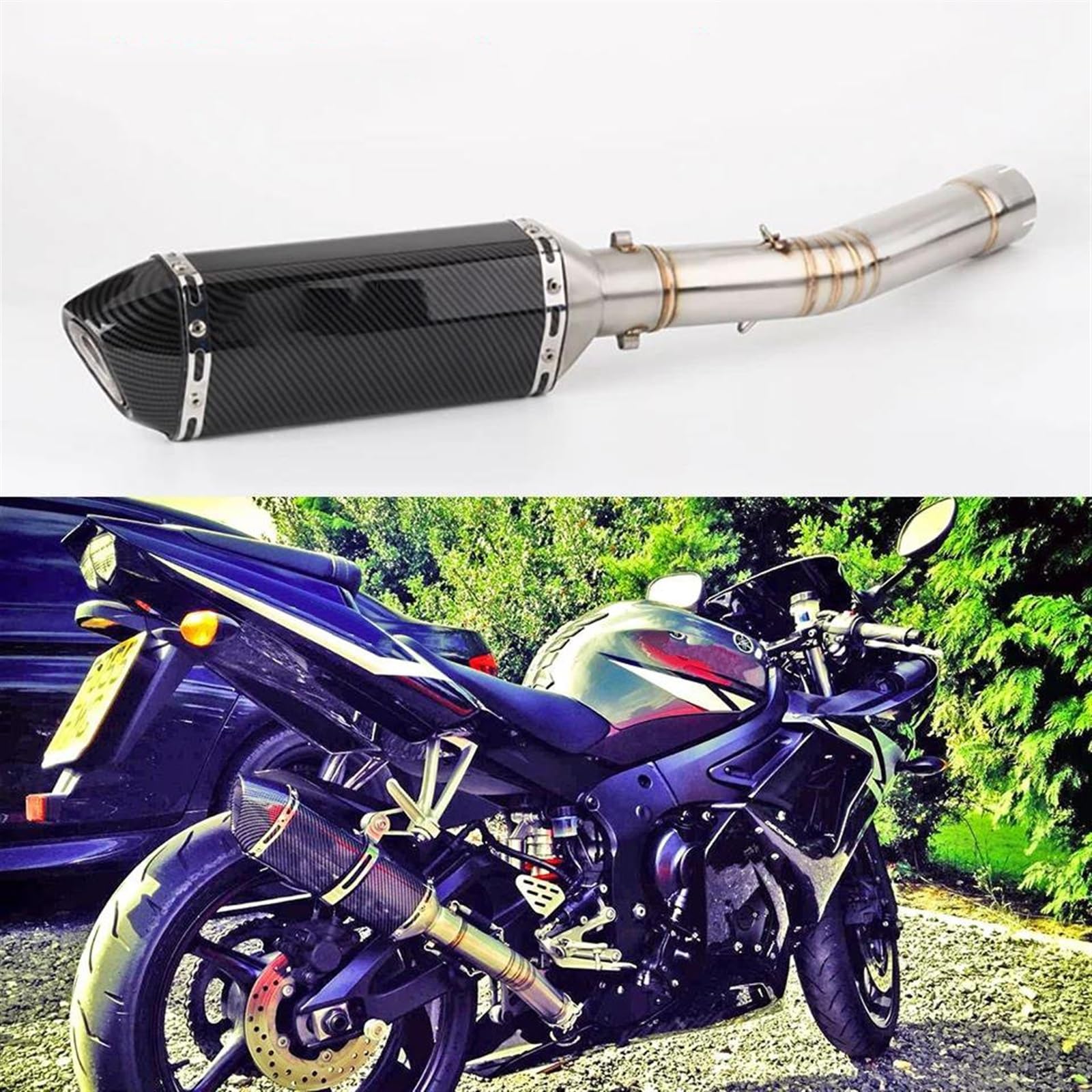 Tubo De Escape Modificado Para Motocicleta Para Y&amaha YZF R6 YZF-R6 1998 1999 2000 2001 2002 2003 2004 2005(Style 2)
