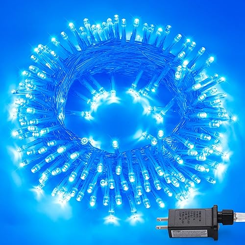 Miniatura 11 de JMEXSUSS 200 luces LED rojas y verdes de Halloween para exteriores, tira de luces de Navidad de 66 pies, cable transparente para interiores, enchufe