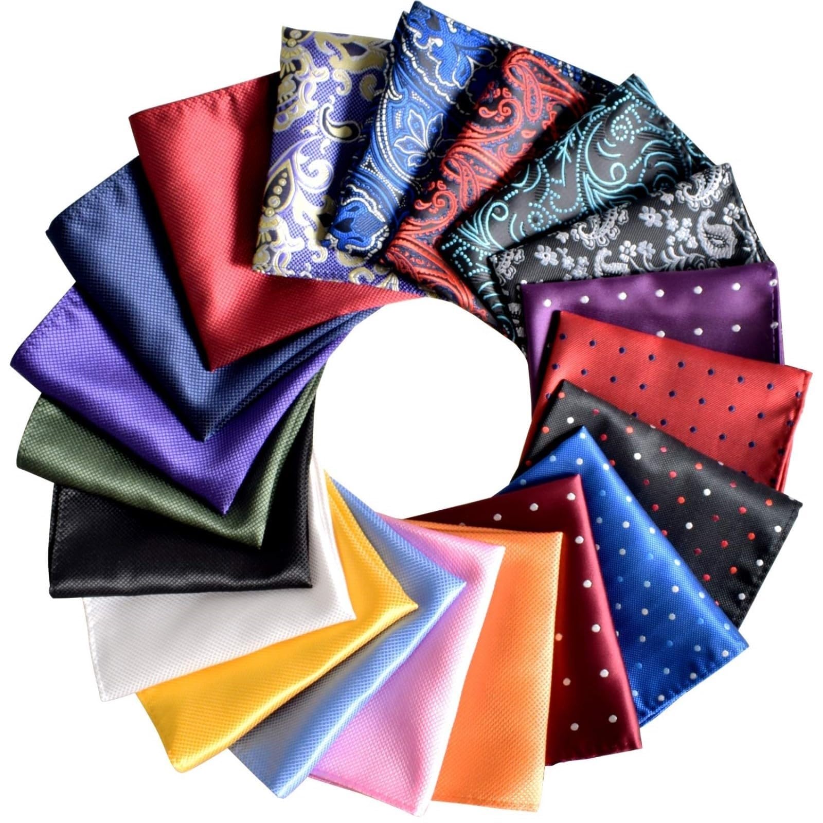 THE WHITE SHOP20PCS Pocket Squares for Men Mens Pocket Squares handkerchiefs Multicolor