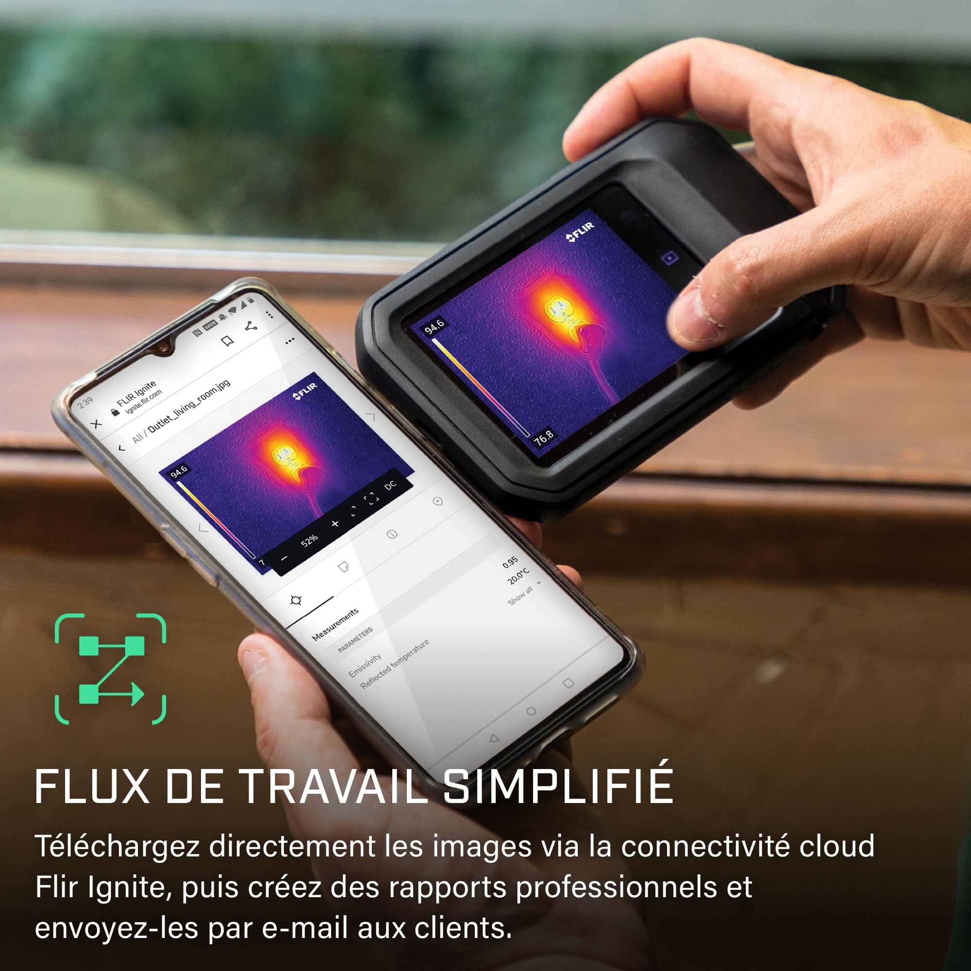 FLIR C5 Caméra Thermique Compacte Avec Wi-Fi: Imageur Infrarouge Haute Résolution Pour Applications D'Inspection, Électriques/Mécaniques, De Construction Et De CVC