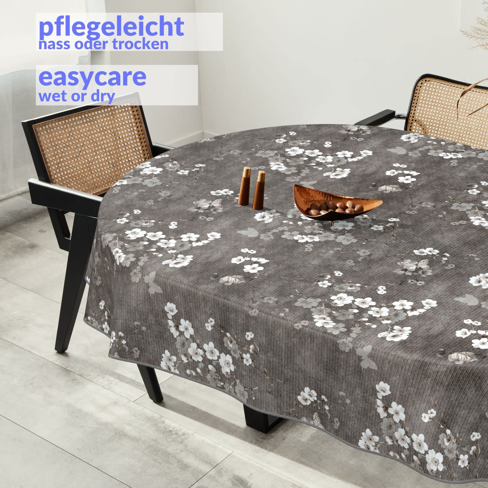 Nappe En Toile Cirée Lavable, Rectangulaire, Ronde, Ovale, Gaufrage De Qualité Supérieure, élégante, Ovale, 140 X 280 Cm, Avec Ourlet, Dixie