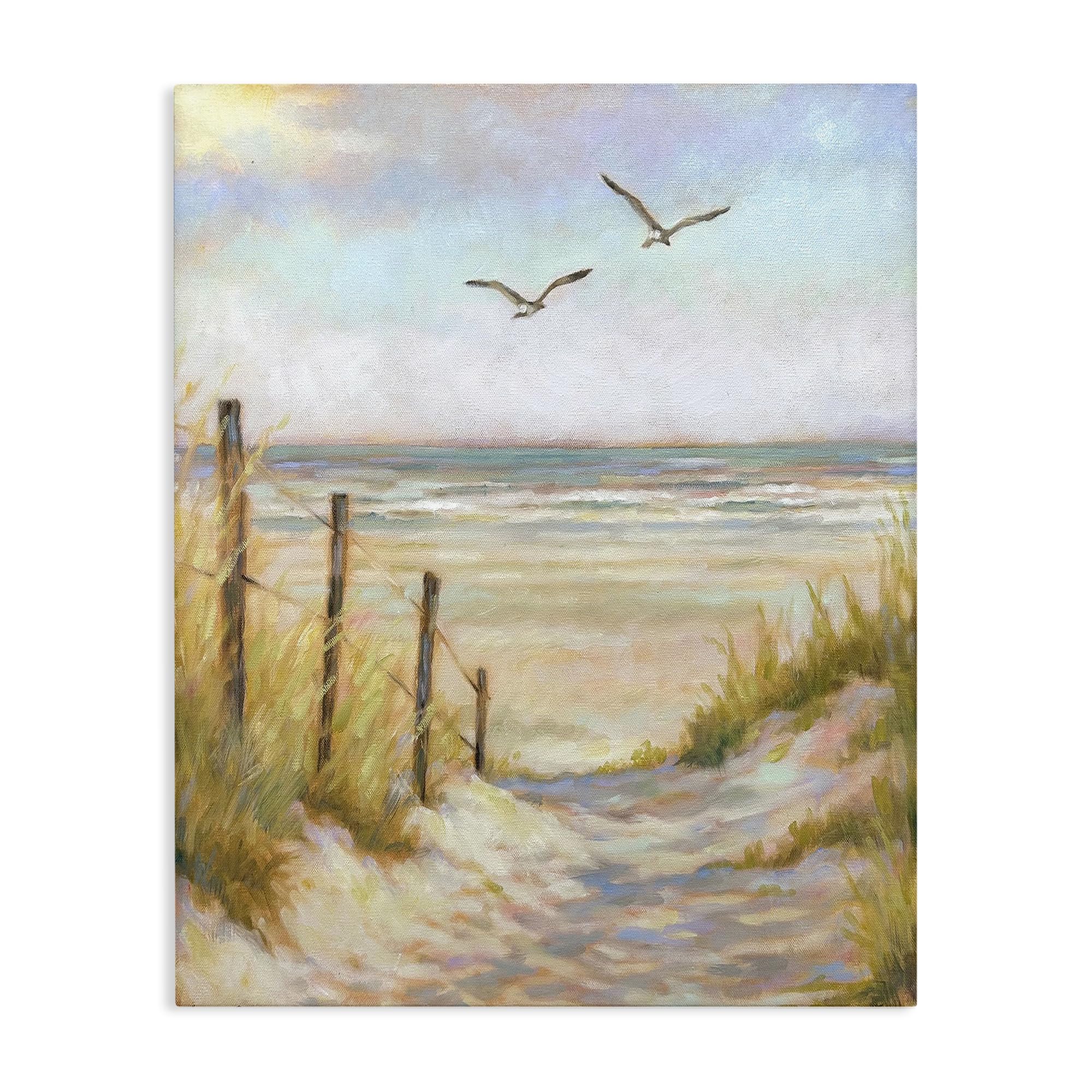 Stupell Industries Serene Coastal Sunset Pathway 'Tranquility Beach Coastal Path', Canvas Art, 16 X 20 Inches, Easy To Hang And Sturdy, Made In Usa, By Linda Sperruzzi