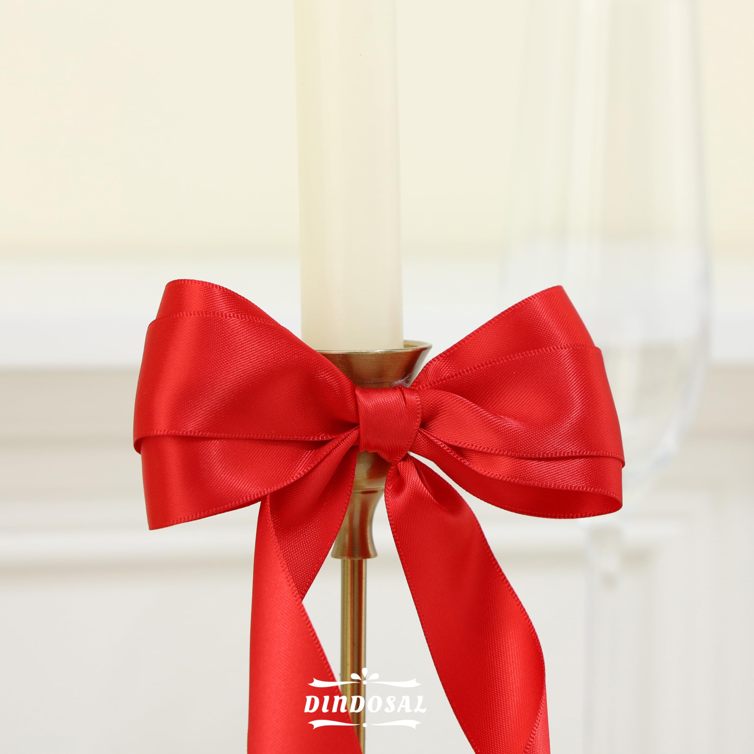 Amazon.co.jp: DINDOSAL レッドリボン 1インチ ダブルフェイス シルク
