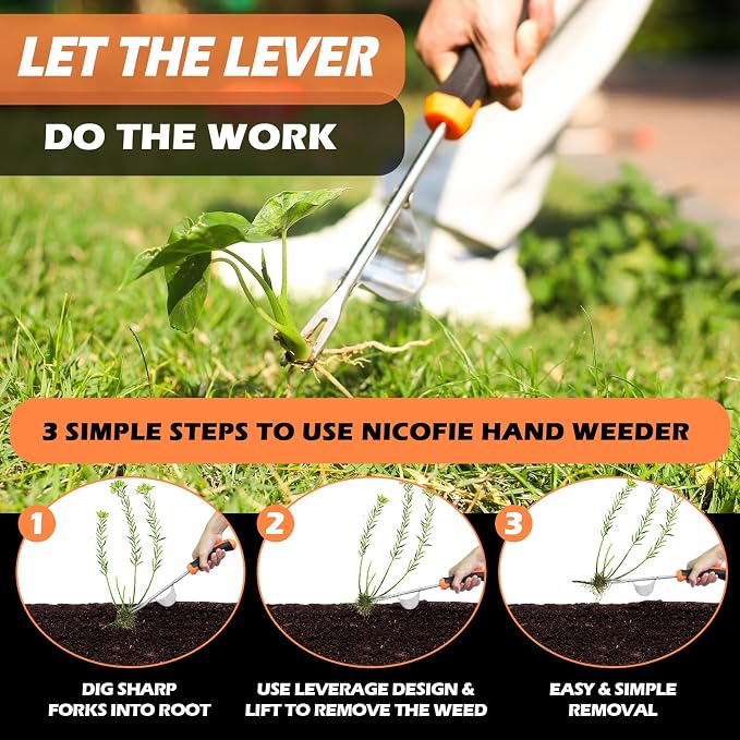 Herramienta manual de deshierbe con mango de goma 3 Pzs miniatura 3