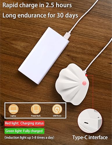 Miniatura 4 de Luz nocturna con sensor de movimiento, recargable por USB, 3 modos de iluminación con atenuación continua, luz de pared personalizada para