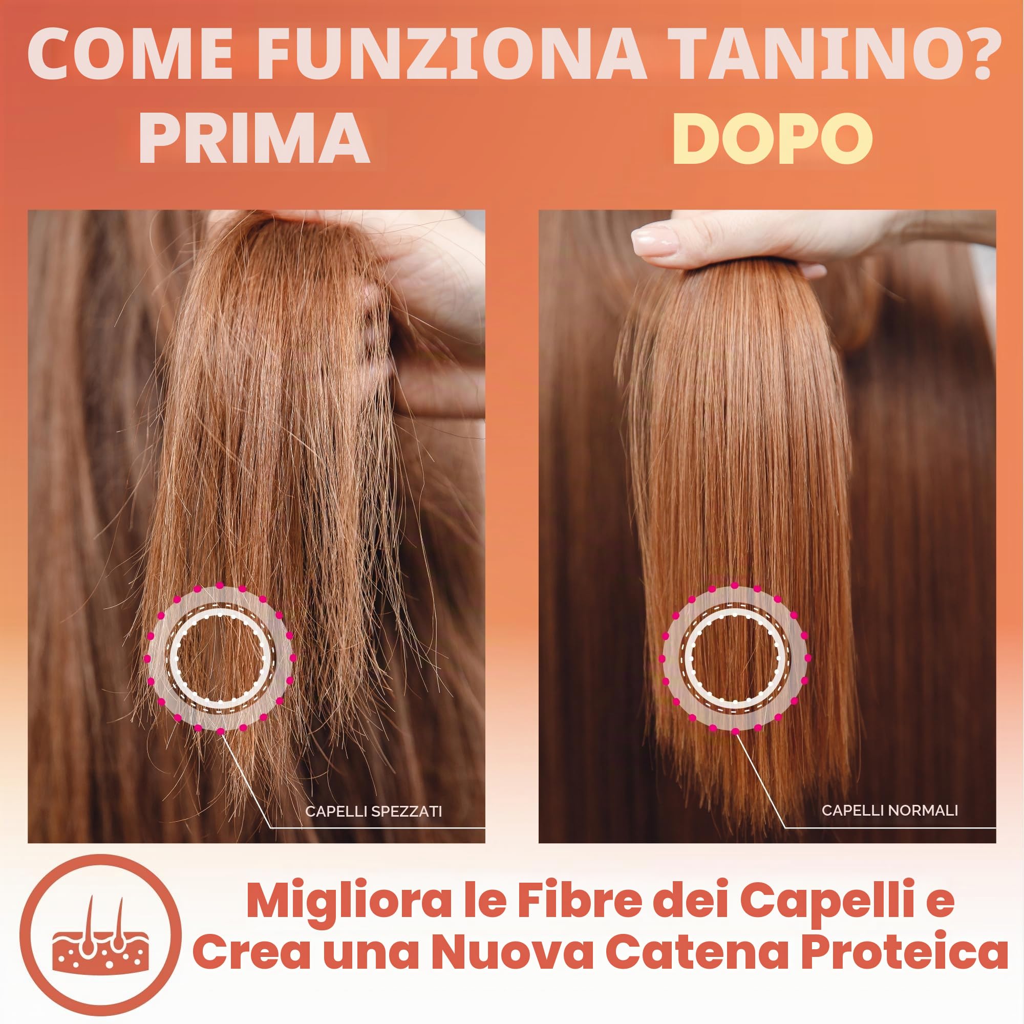 Amazonliss Trattamento lisciante brasiliano - Amazonliss Tanino - Trattamento per capelli Taninoplastia - Lisciante, idratante, riparatore, effetto brillantezza estrema - Senza formaldeide, 60 ml