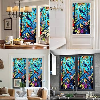 ガラス目隠しフィルム プライバシーフィルム ウィンドウビニール ステンドグラス Amazon｜BluFied 窓ガラス目隠しフィルム 目隠しシート 半透明