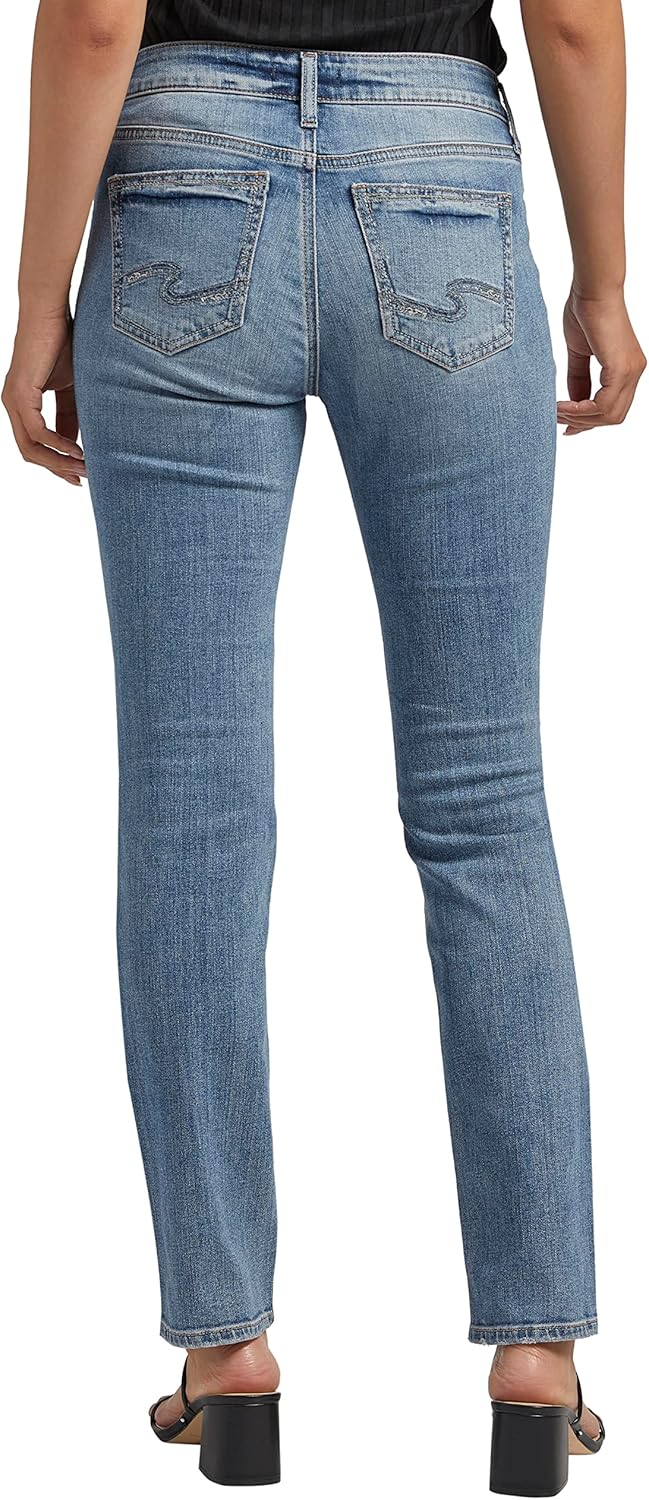 Silver Jeans Co. Women’s Suki Mid Rise Curvy Fit Straight Leg