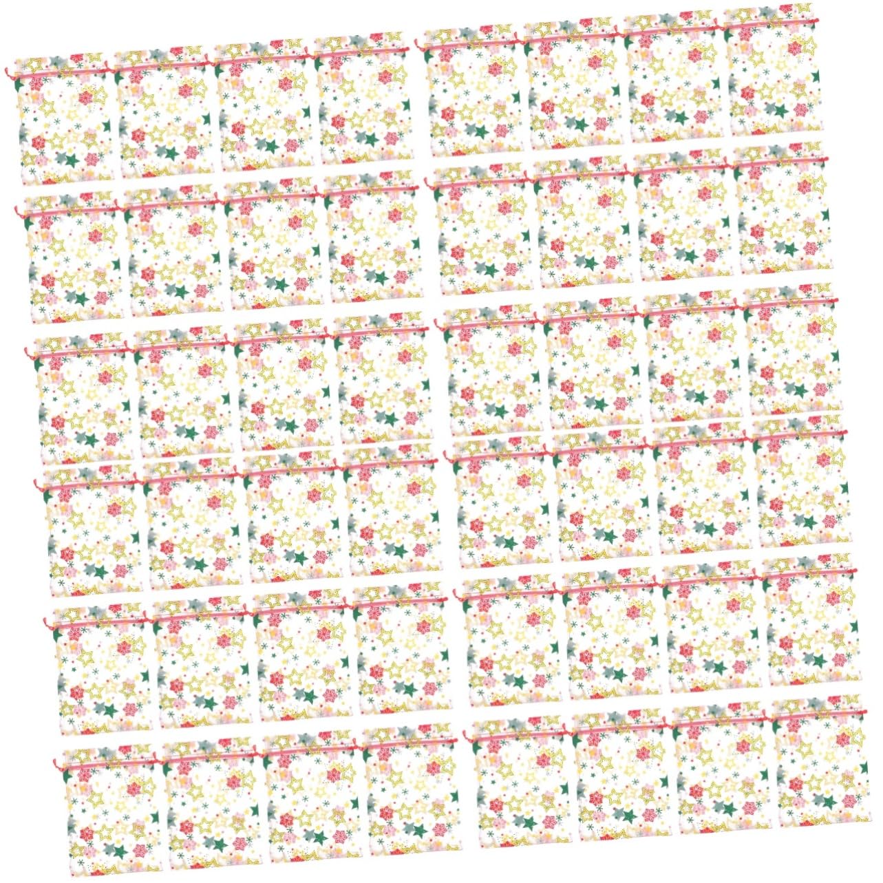 SOLUSTRE 100pezzi Sacchetti Organza Natalizi per Pouches per e Capodanno per Dolci e