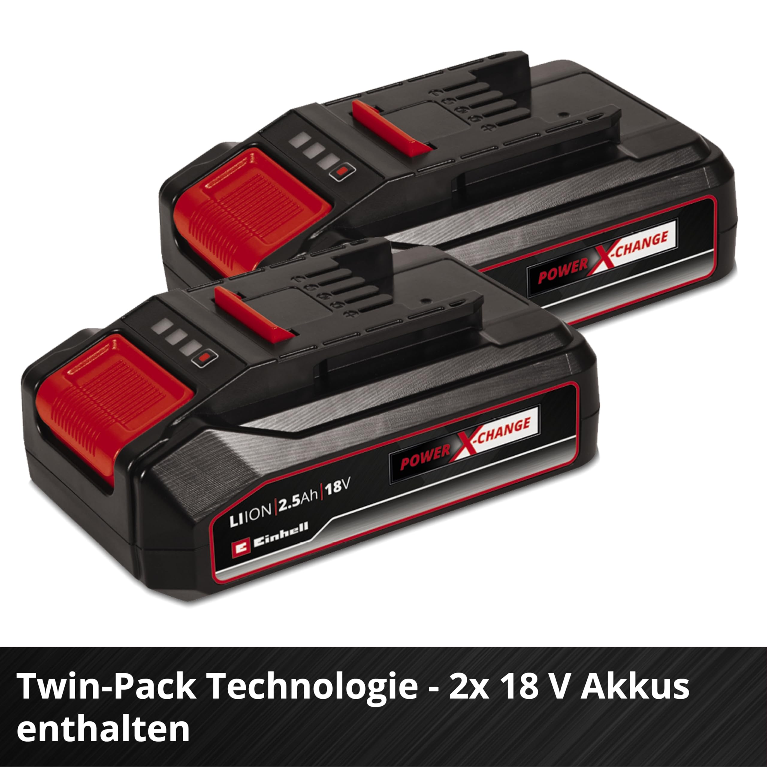 Einhell Akku-Rasenmäher GE-cm 36/33 Li Kit Power X-Change (36 V, 33cm Schnittbreite, bis 250 m², 30L Fangkorb, 25-65 mm Schnitthöhe, inkl. 2X 2,5 Ah Akkus + 2X Ladegeräte)