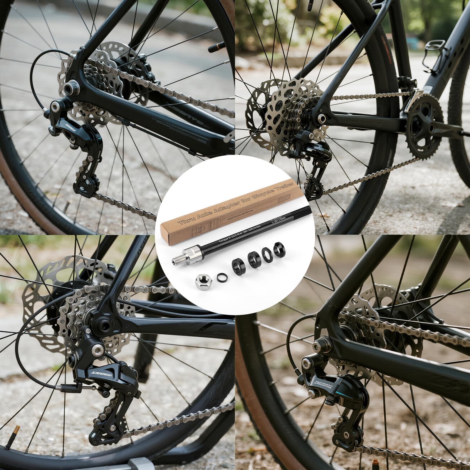 Steckachse Fahrradanhänger, M12 160-178 mm Steckachse, Fahrradanhänger Kupplung, Steckachse kompatibel mit den meisten Fahrradanhänger kupplungen