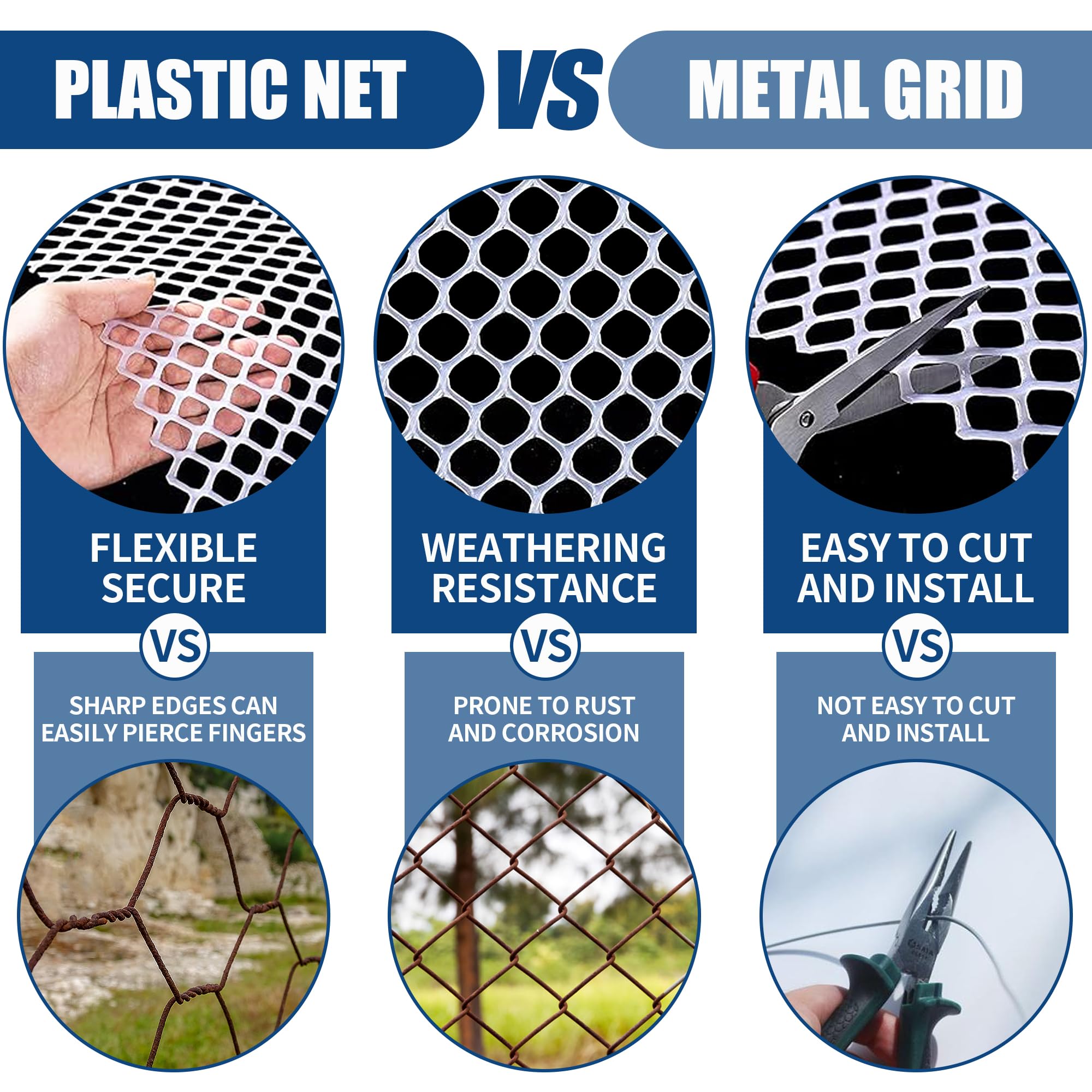 KIWDZFU 16 In. X 33 Ft. Plastic Chicken Wire Mesh Black 0.3 Openings For Garden Net Poultry Fencing Animal Cage Fence