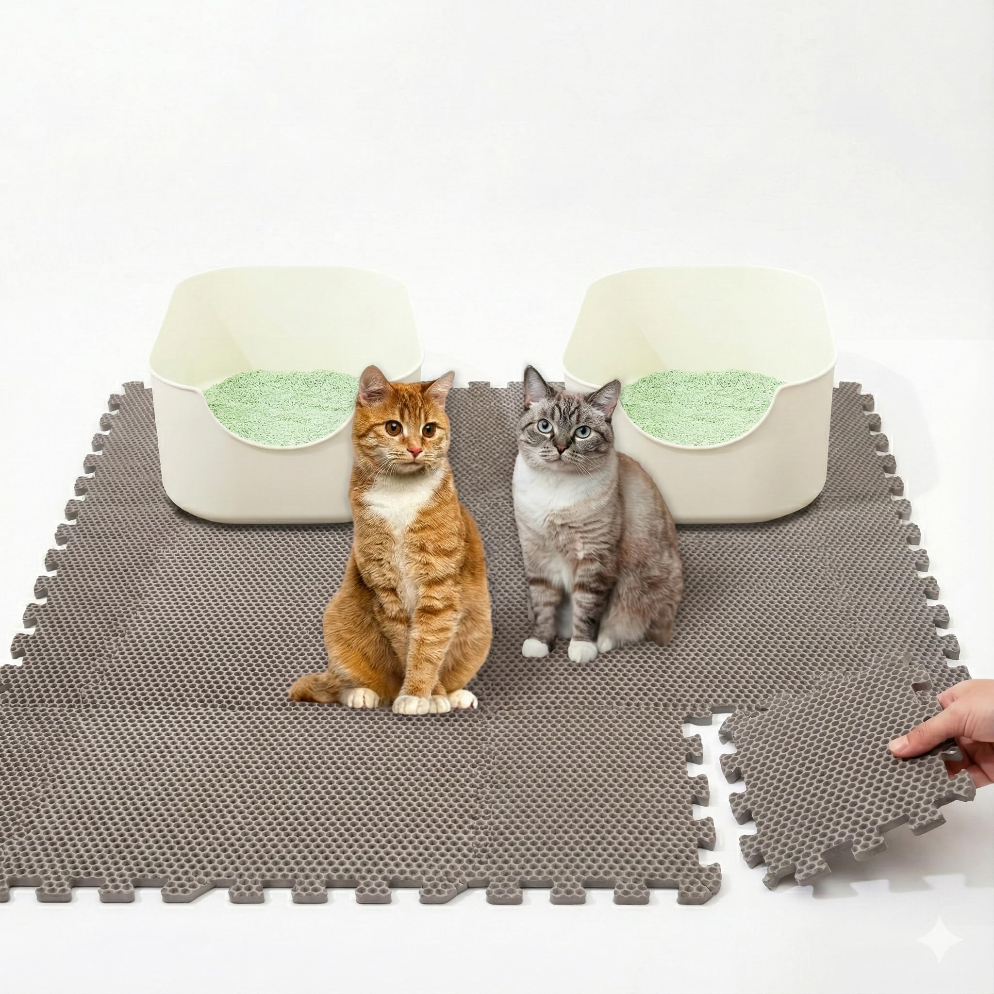 Generic Mewtopia No-Gap Puzzle Cat Litter Box Mat