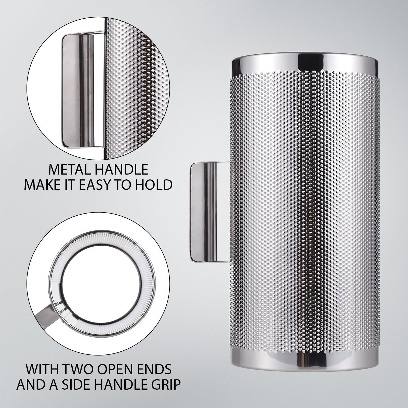12 -Zoll -Edelstahl Guiro Shaker, professioneller Metall -Percussion -Shaker mit Schaber, Bandbegleiter Sand Hammer Guiro Musical Instruments Tool für Live -Performance, Silber (12 Zoll)