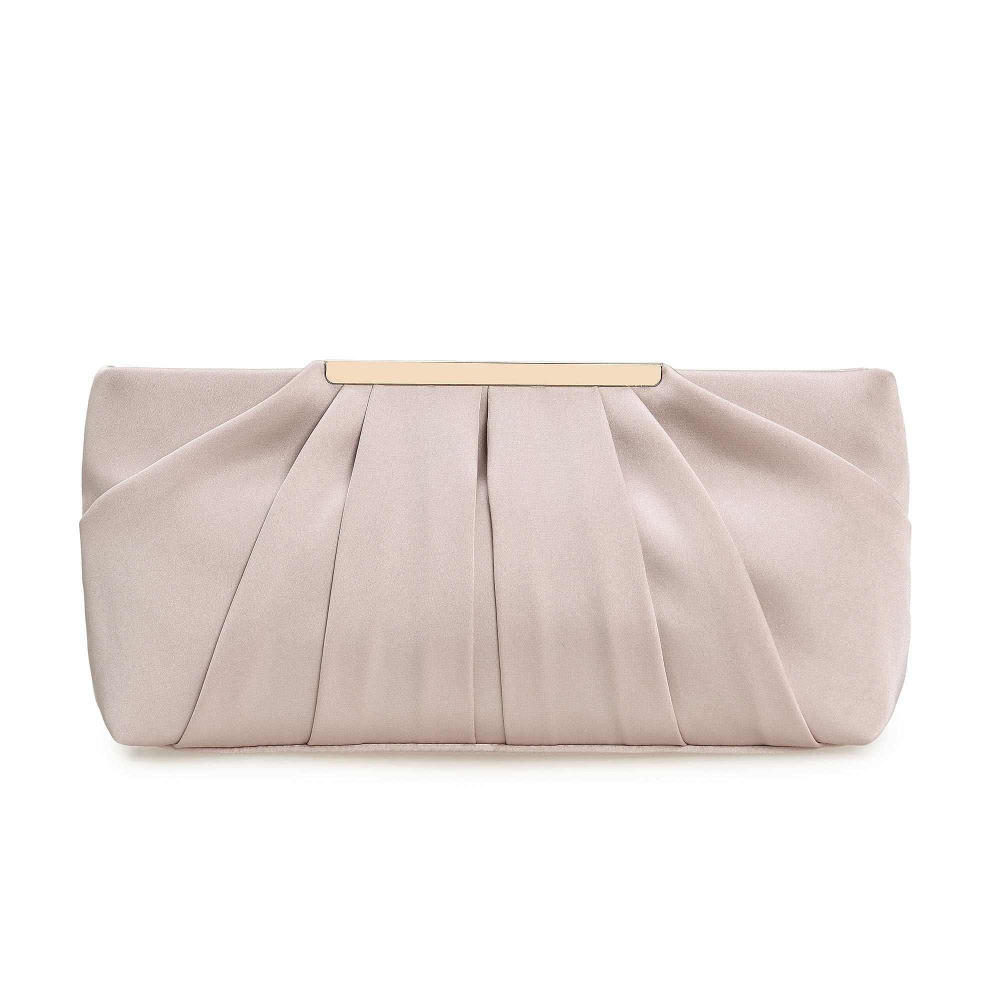 CHARMING TAILOR Clutch Evening Bag Elegant Pleated Satin Formal Handbag Simple Classy Purse for Women