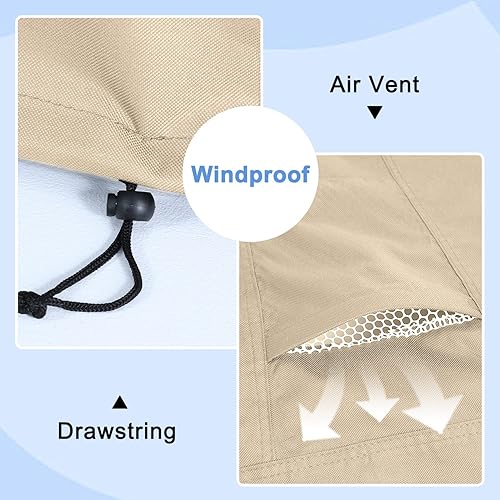 Miniatura 67 de ABCCANOPY Funda universal para mesa auxiliar de patio, para exteriores, pequeña cubierta impermeable y a prueba de polvo, marrón beige, 42 x 24 x 18