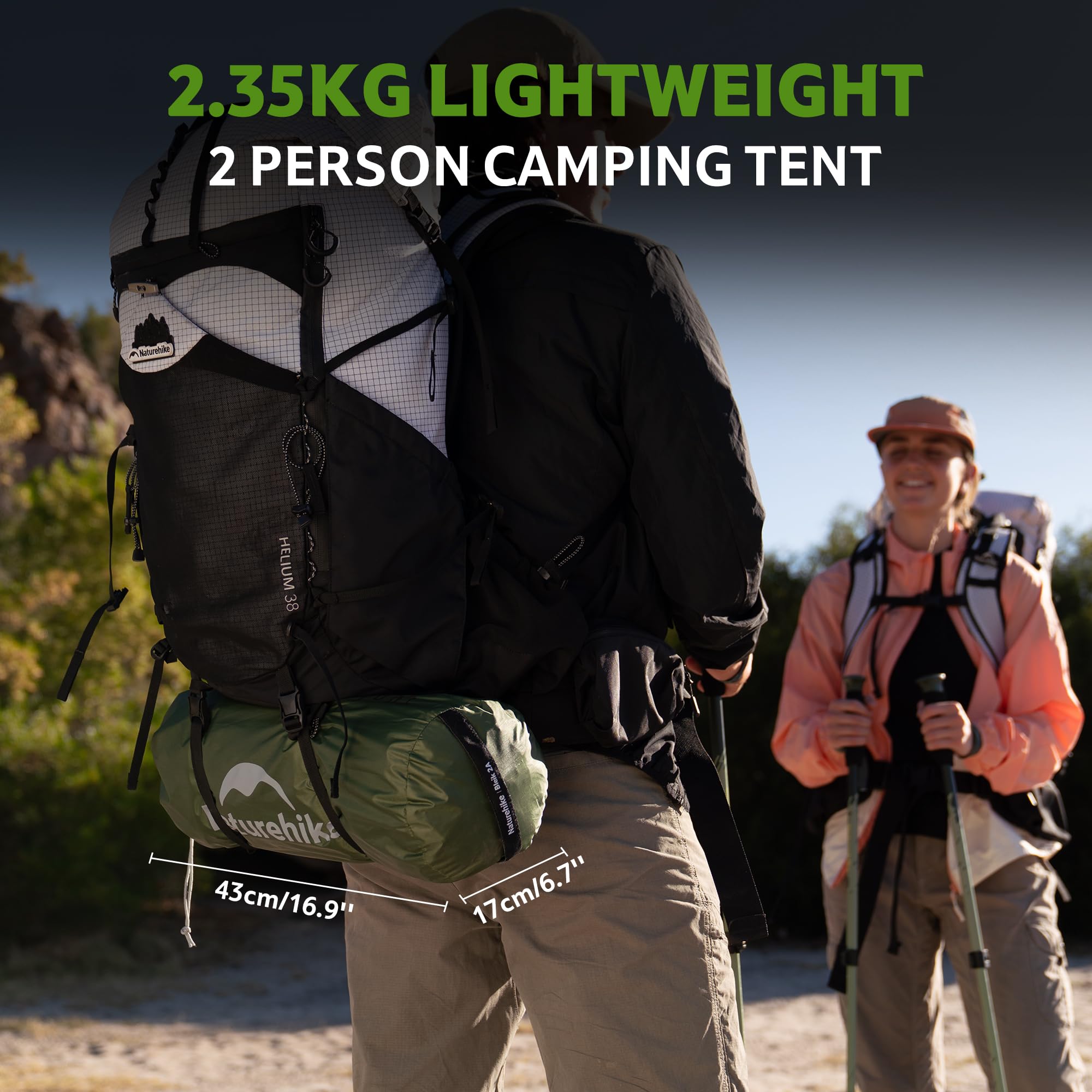 Naturehike Bleik Ultralight Kuppelzelt Wasserdicht (3000mm) Zelt 2-3 Personen Leichtes Zelte für Camping, Wandern & Trekking