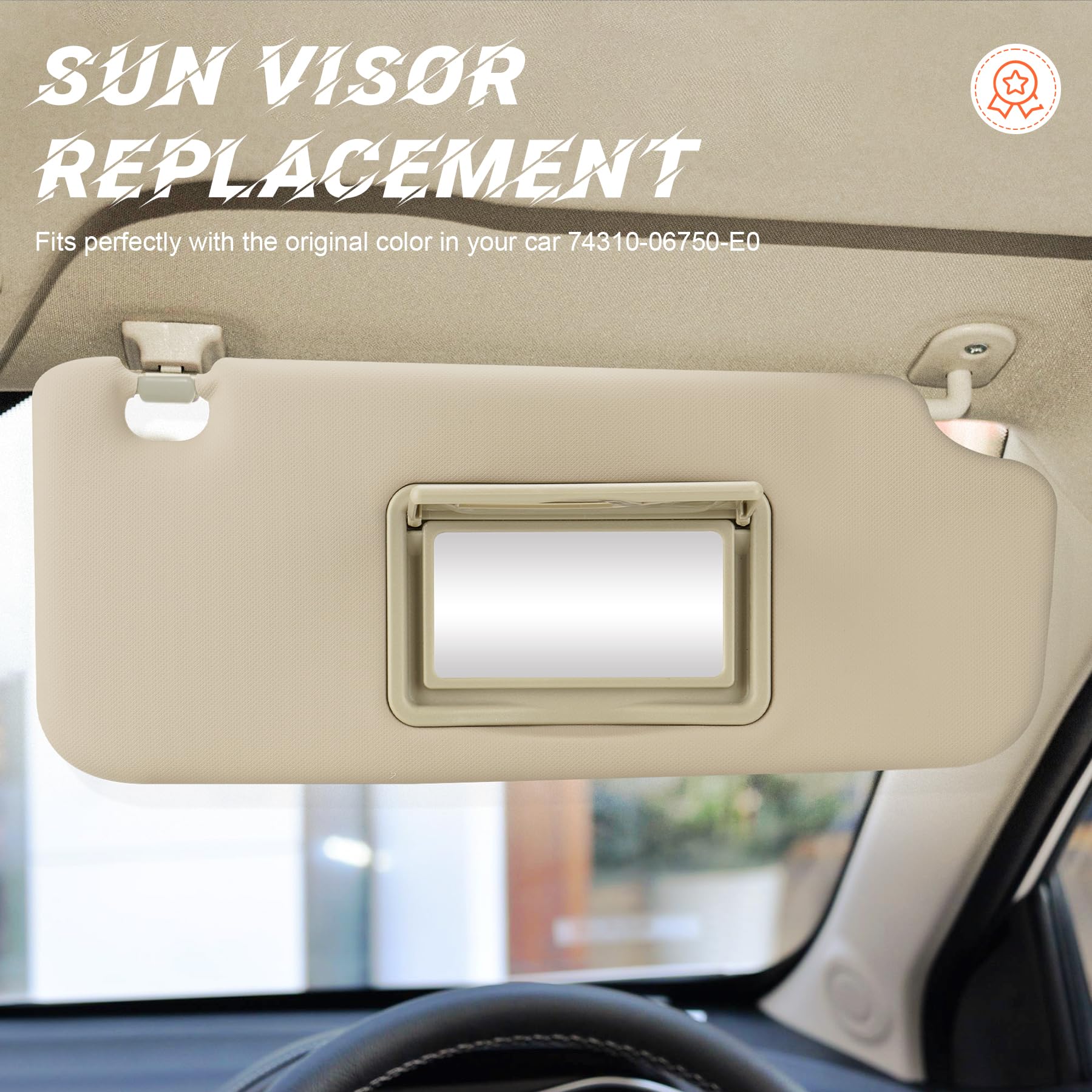 Dasbecan Beige Pair Sun Visor Car Accessories Interior Gadgets - View #4