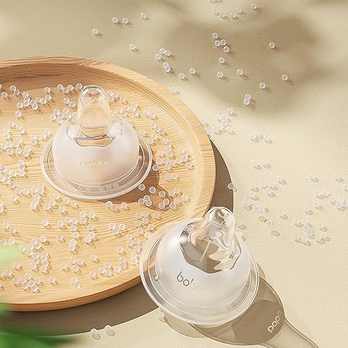 Miniatura 7 de YOHKOH Biberones de vidrio con tetina de flujo lento, biberones anticólicos para recién nacidos durante más de 0 meses, biberón de cuello ancho,