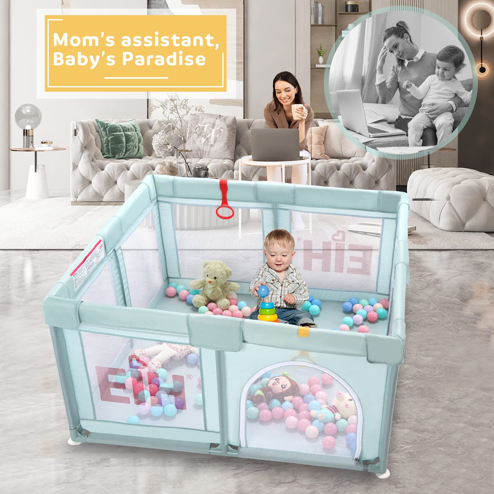Buy EIH Baby Playpen, Playpen for Babies and Toddlers Indoor & Outdoor