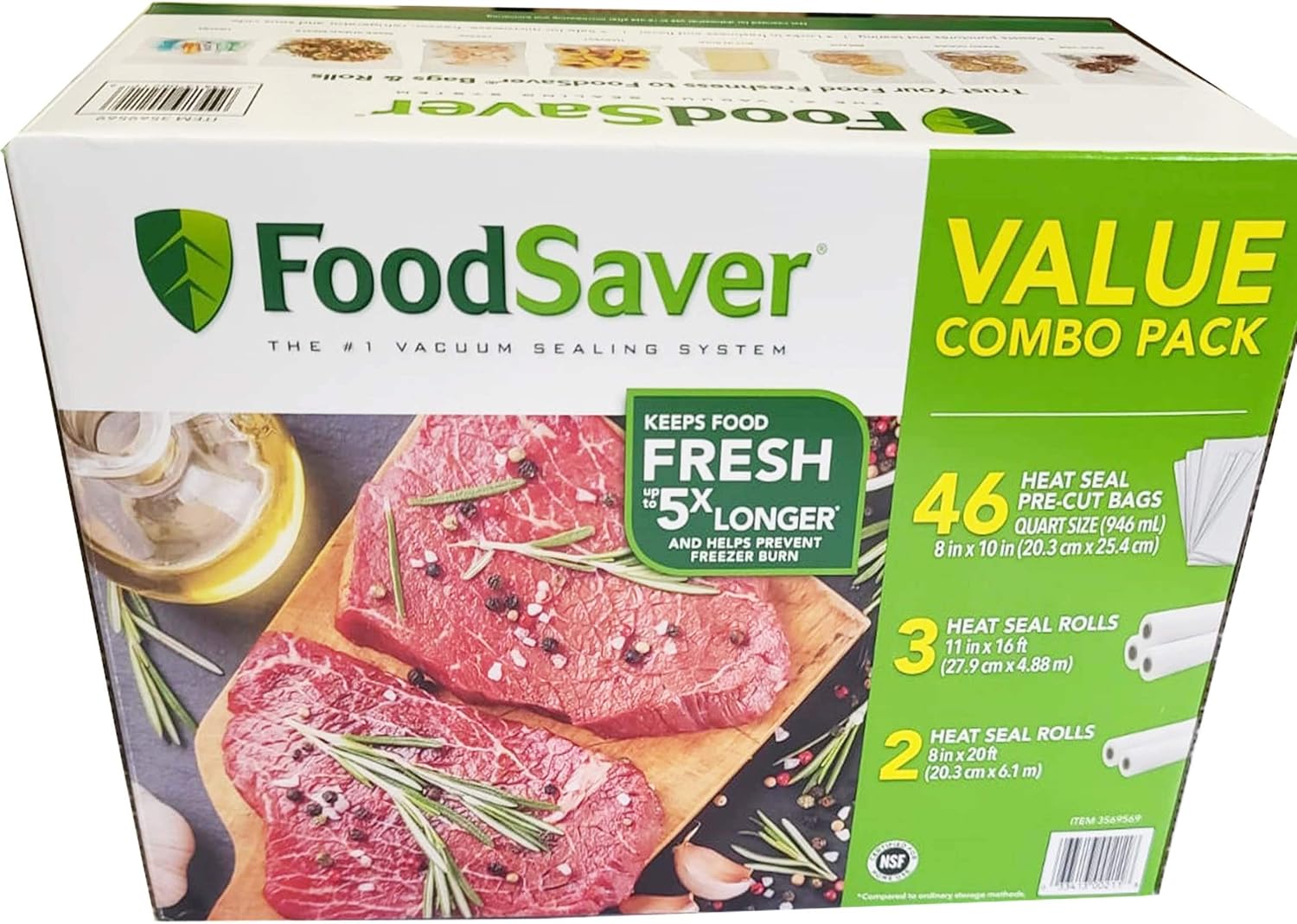 foodsaver bolsa combo rolls & precut bolsas in 1 pack