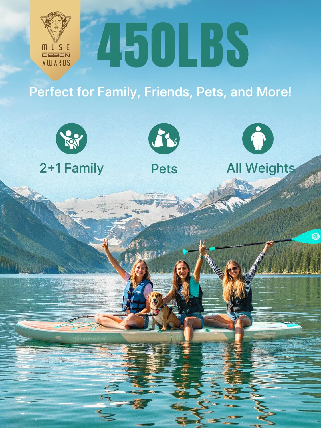 Niphean Inflatable Stand Up Paddle Board with SUP Accessories, Anti-Slip EVA Deck, 10’6’’ Inflatable Paddle Boards for Adults & Youth of All Skill Levels