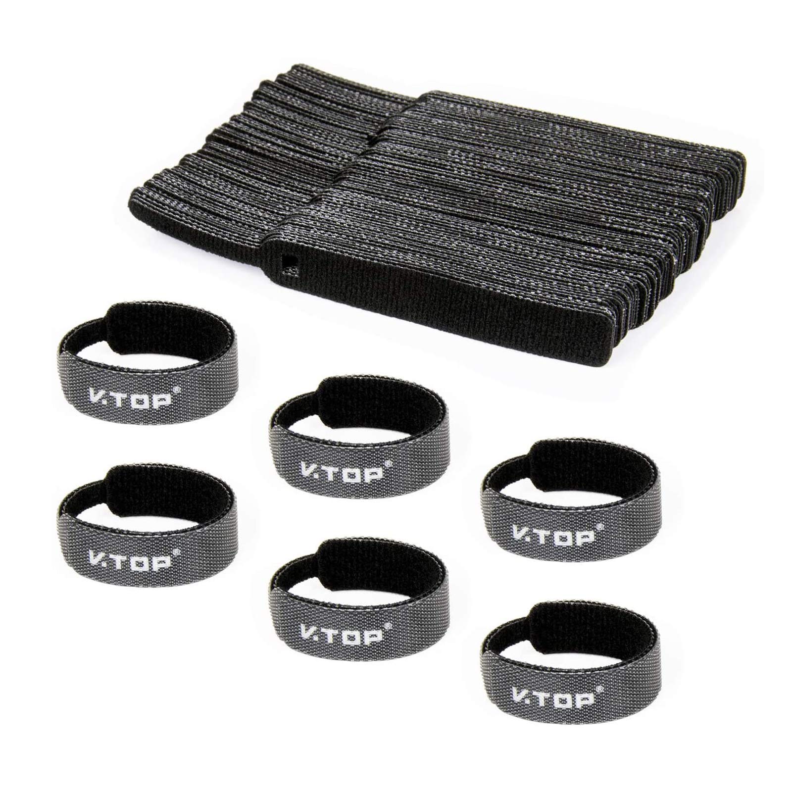 DriverGeniusReusable Cable Straps Wire Ties - Adjustable Cable Ties Releaseable Tidy Wrap - Hook and Loop Cable Straps Cable Tie (50pcs)