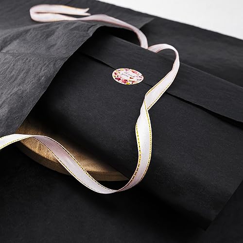 Miniatura 5 de MR FIVE 100 hojas de papel de seda negro a granel, 14 x 20 pulgadas, papel de seda negro para bolsas de regalo, papel de seda negro para