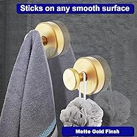 Vista 7 de Ganchos de ventosa para ducha, ganchos para toallas para vidrio de ventana de baño, gancho de bata de baño Looafh para colgar - paquete de 2, dorado