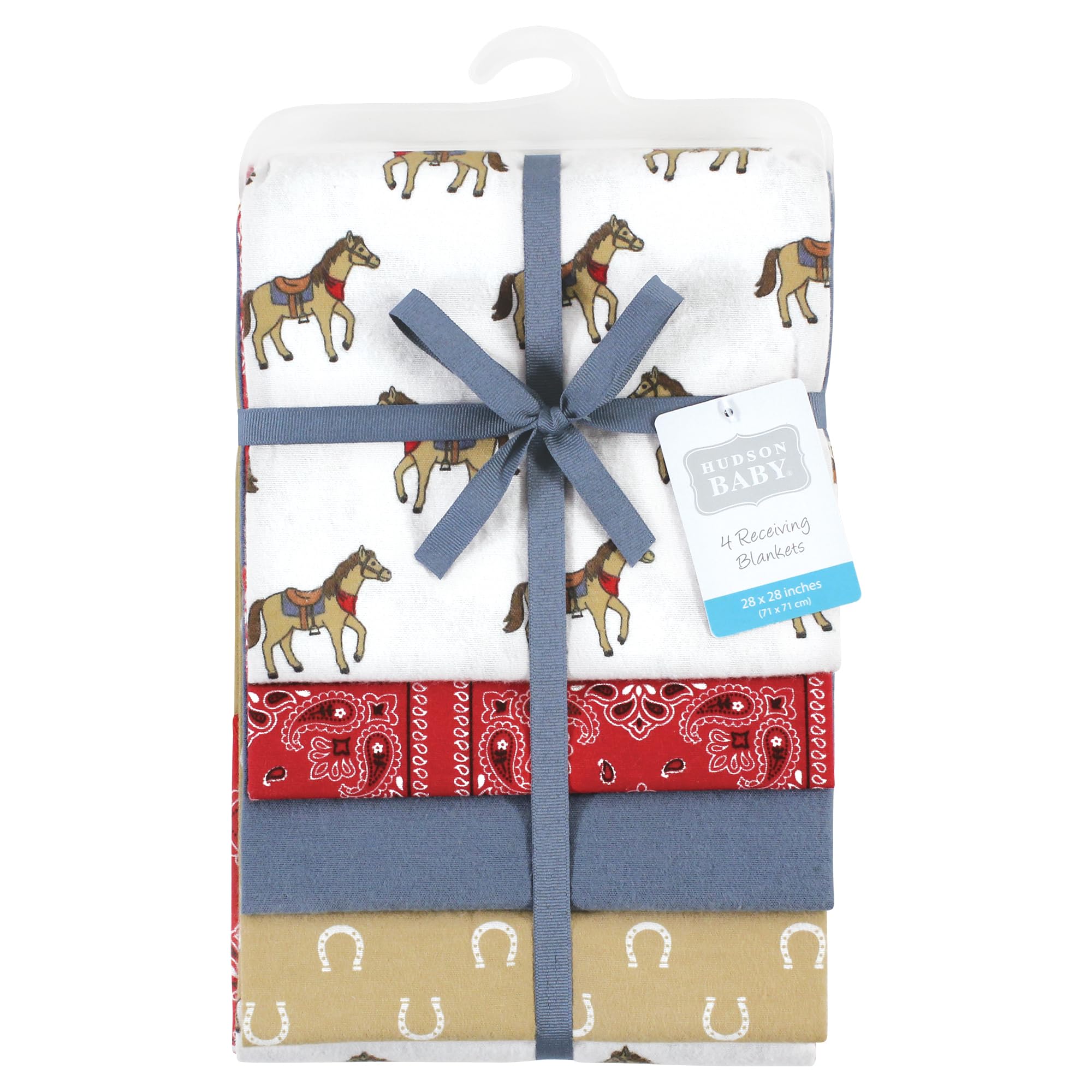 Hudson Baby Flannel Receiving Blankets - 30x30 Inch 100% Cotton, Soft Baby Blankets (Construction Print) - View #9