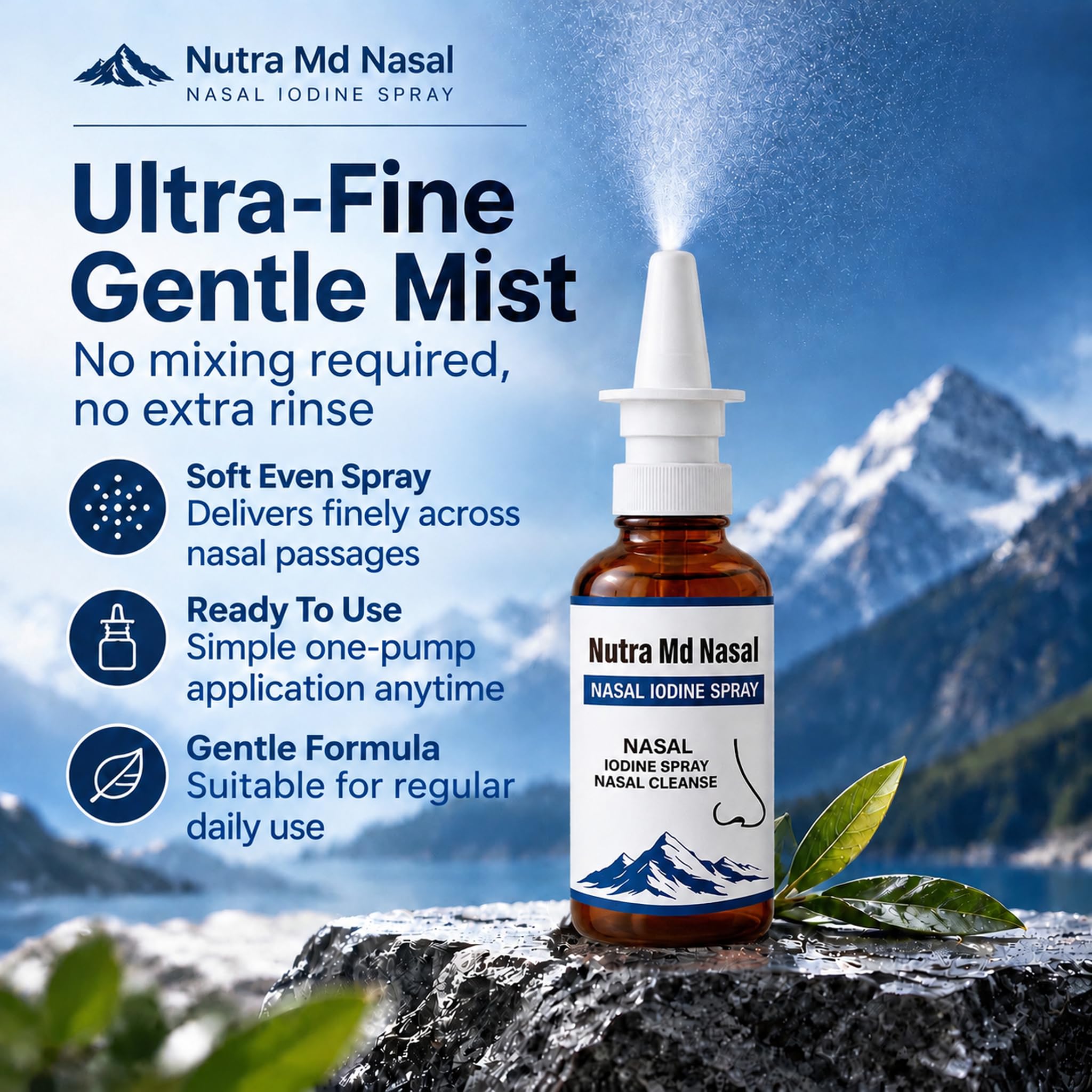 1PCSNutra Md Nasal Iodine Spray,Nutramd Iodine Nasal Spray,Daily Gentle Nasal Cleanse Mist,Natural Mineral Blend Fine Mist Sprayer,Over 150 Sprays,Nasal Cleansing Wash (2 fl oz, 1 Count) — Amazon image 2