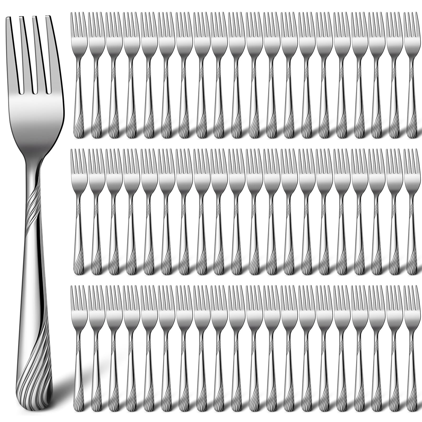Minatee 100 Pcs Metal Dinner Forks Bulk, 6.9 Inches Stainless Steel Forks — Amazon image 9