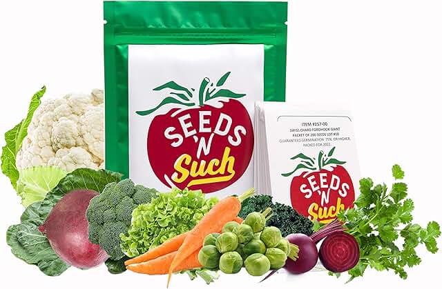 Seeds N Such 4750 Hand Selected Fall Vegetable Garden Seeds | Includes 10 Individually Packaged Varietals | High Germinati...